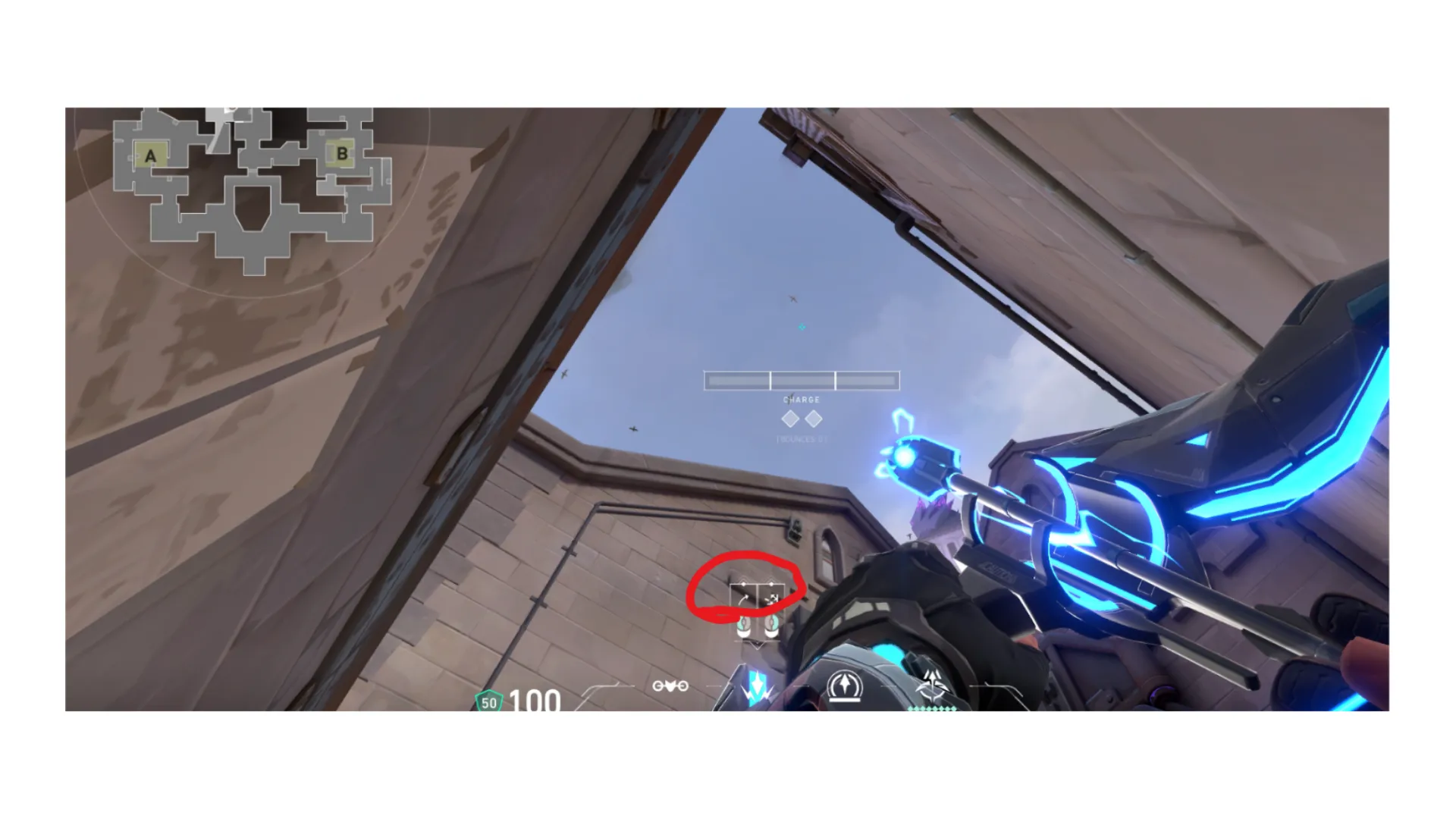 Sova Shock Bolt on Corrode Attack Site A — step 2 of 3: Aim — line up the shot