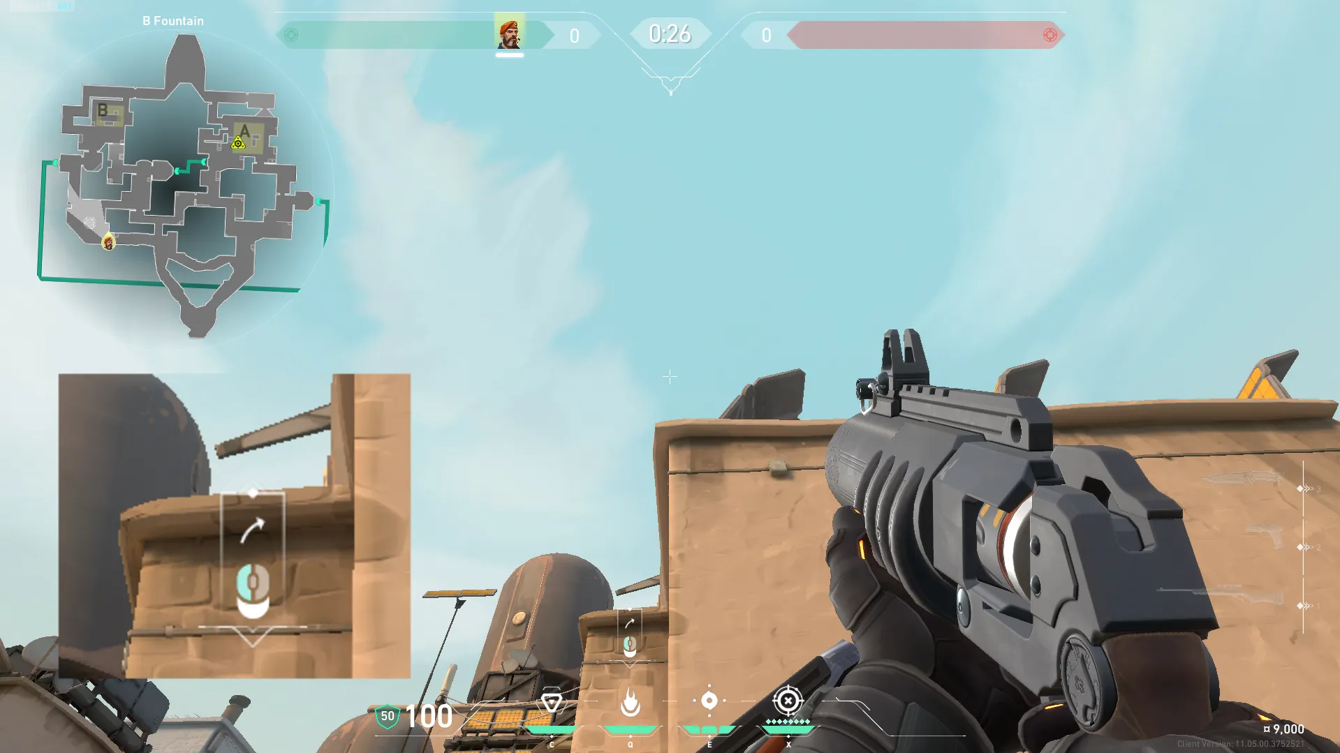 Brimstone Incendiary on Bind Attack Site B — step 2 of 3: Aim — line up the shot