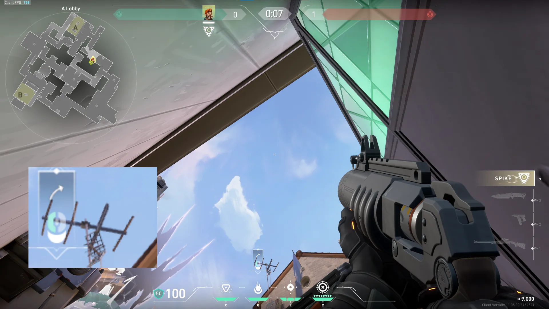 Brimstone Incendiary on Ascent Attack Site A — step 2 of 3: Aim — line up the shot