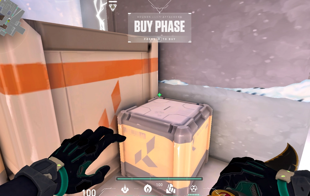 Viper Poison Cloud on Icebox Defense Mid — step 1 of 3: Position — where to stand