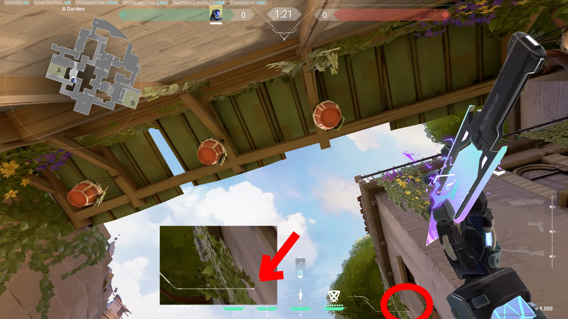 KAY/O Zero_Point on Ascent Defense Site A — step 2 of 3: Aim — line up the shot