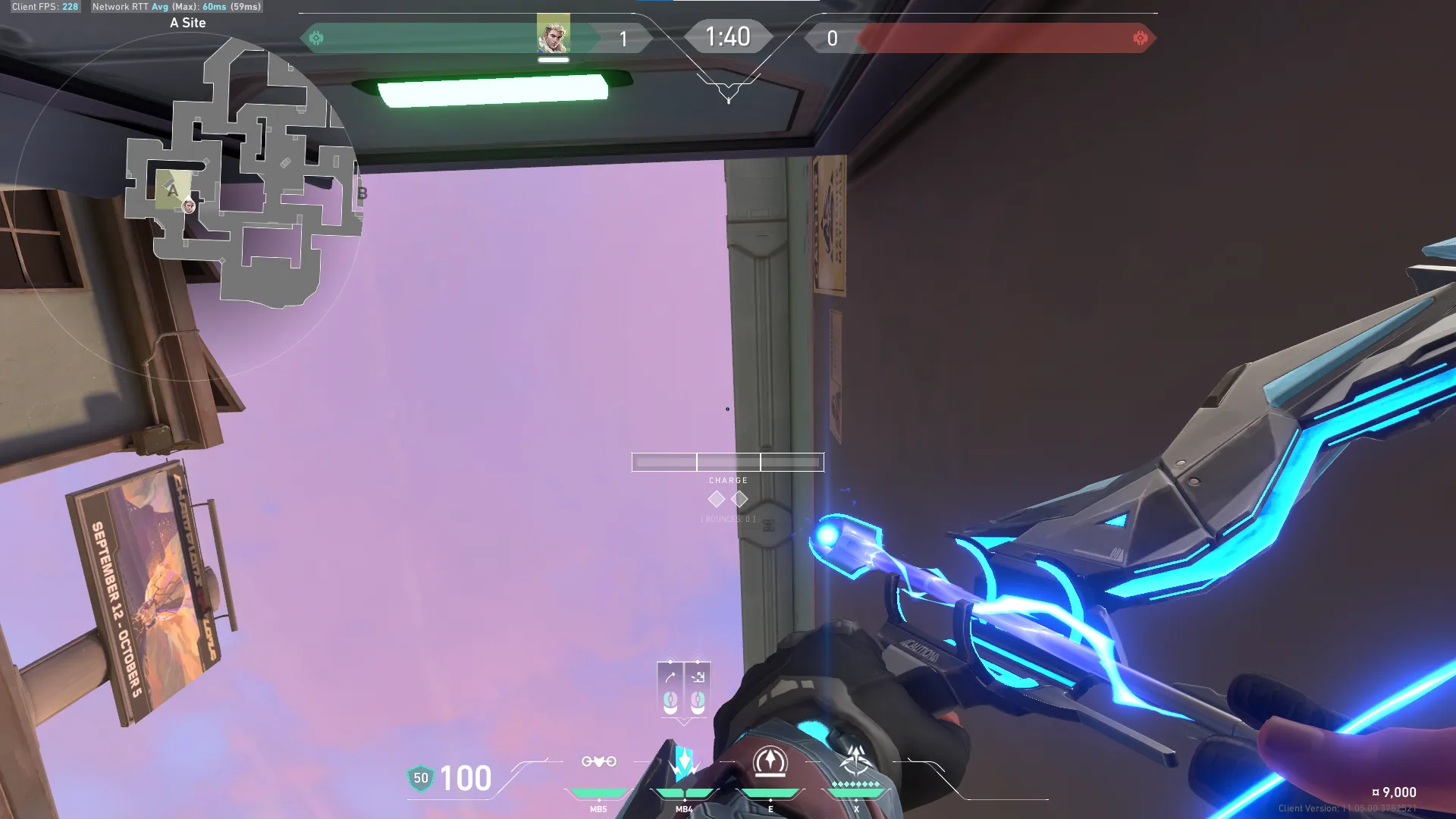 Sova Shock Bolt on Sunset Defense Site A — step 2 of 6: Aim — line up the shot