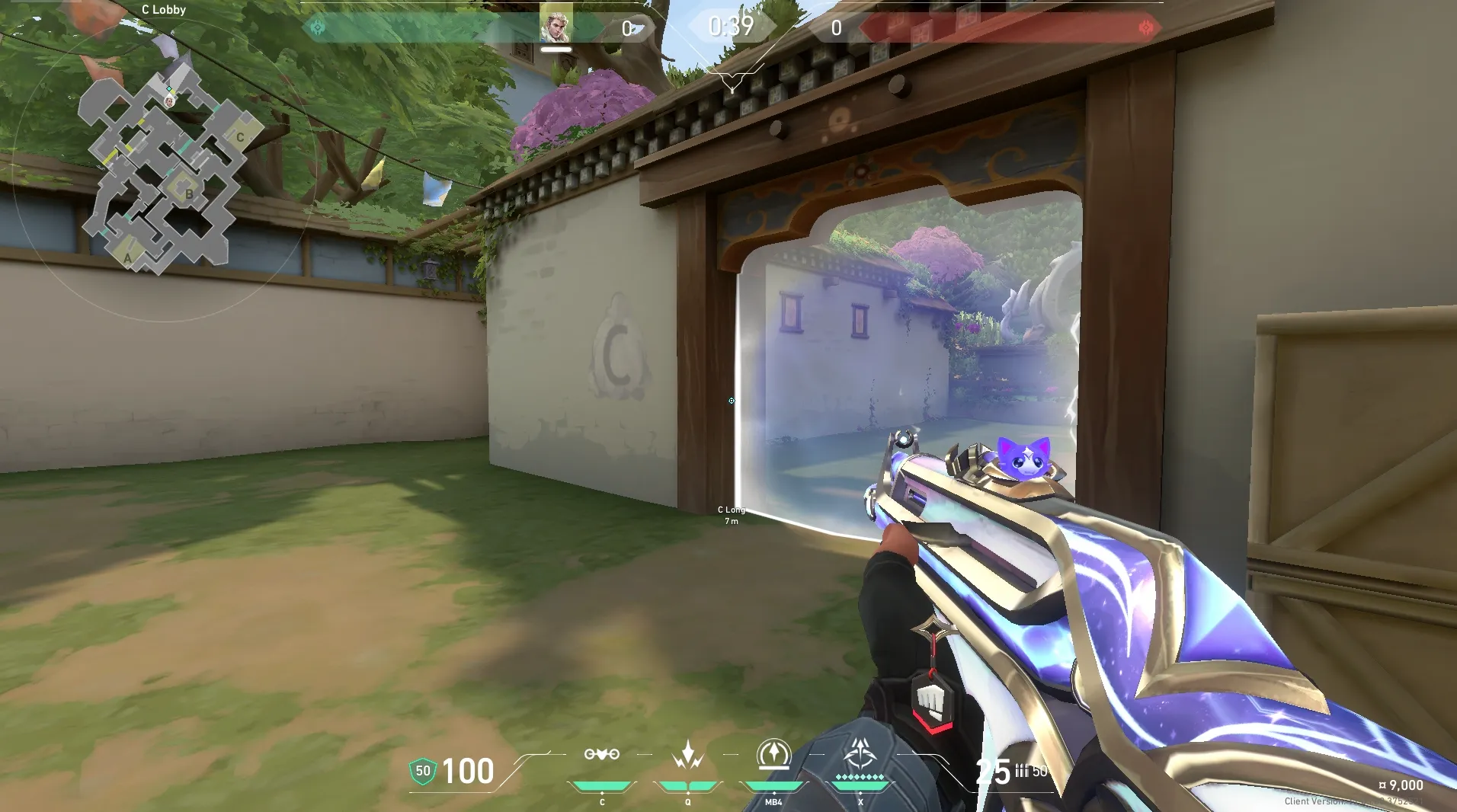 Sova Shock Bolt on Haven Attack Site C — step 1 of 8: Position — where to stand