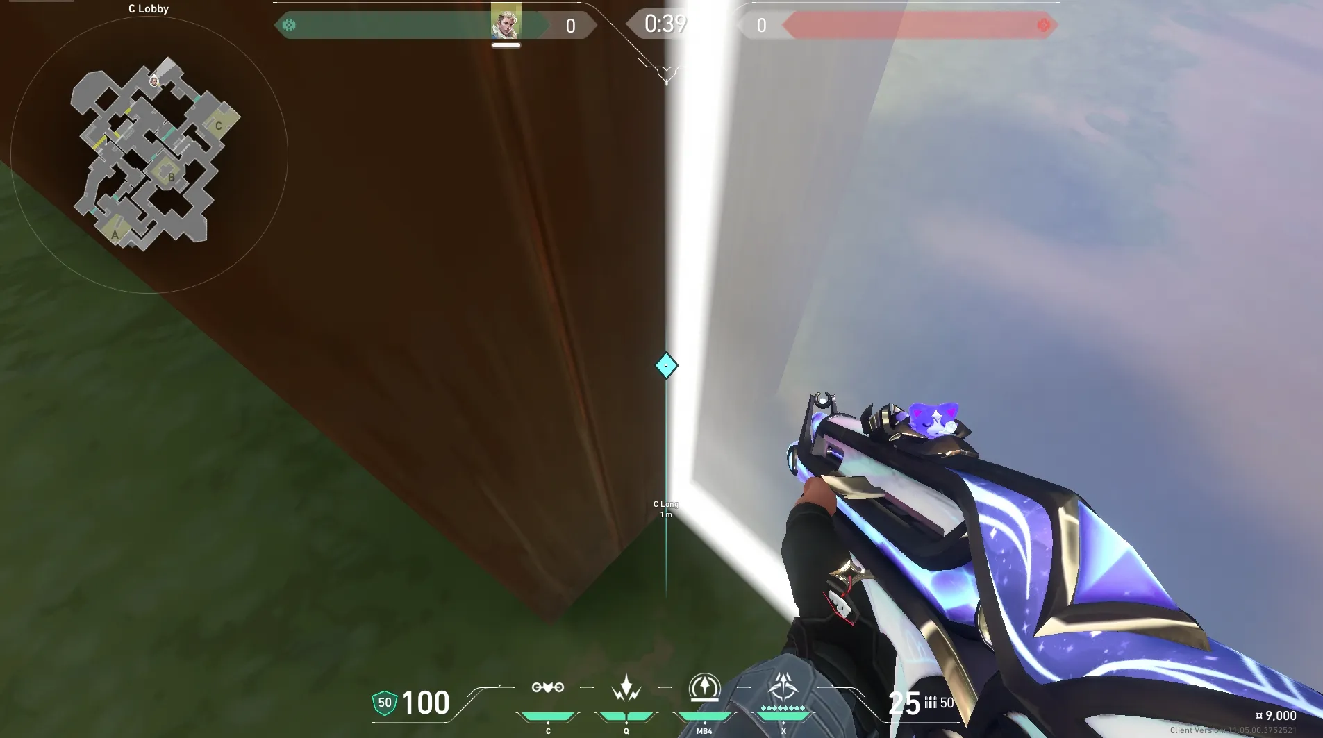 Sova Shock Bolt on Haven Attack Site C — step 2 of 8: Aim — line up the shot