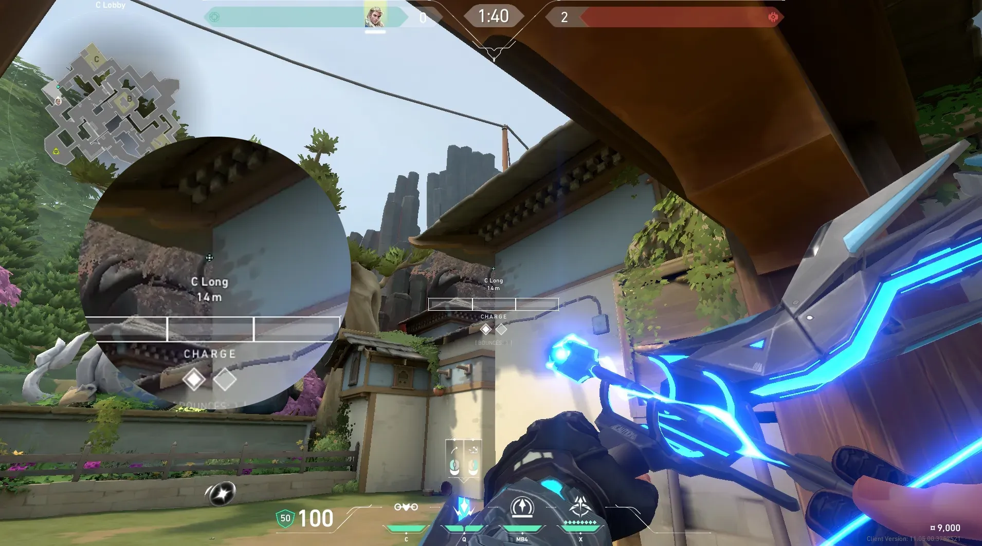 Sova Shock Bolt on Haven Attack Site C — step 6 of 8: Aim — line up the shot