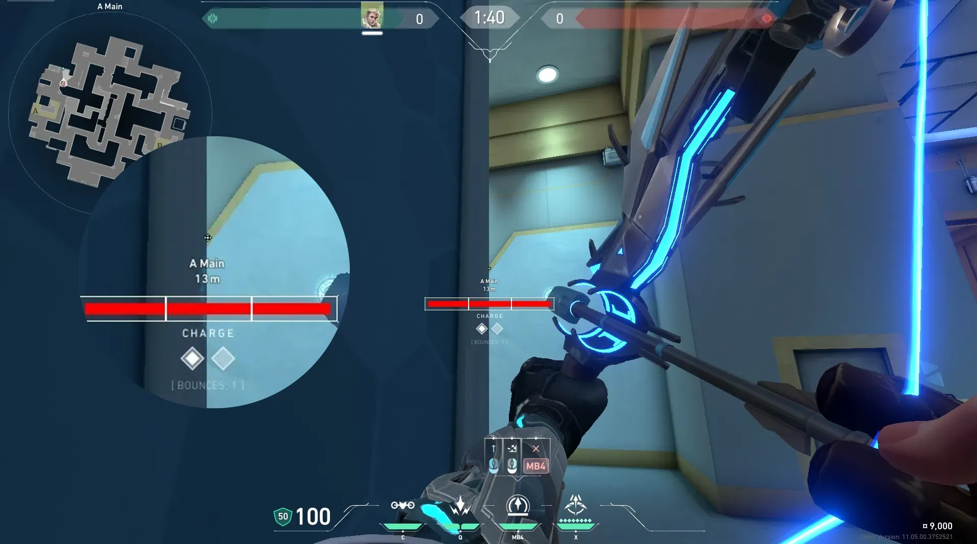 Sova Recon Bolt on Abyss Attack Site A — step 4 of 6: Aim — line up the shot
