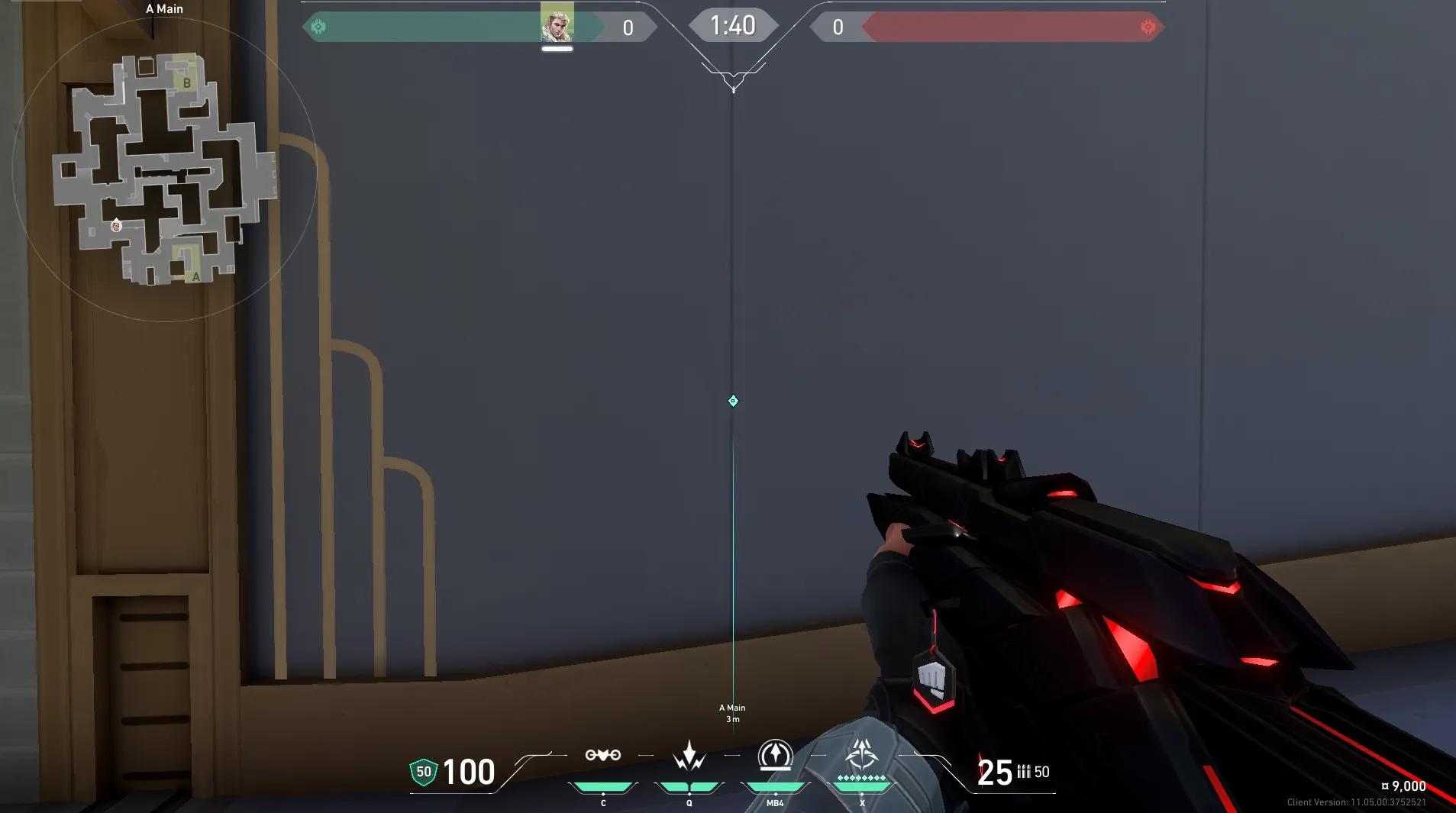 Sova Recon Bolt on Abyss Attack Site A — step 2 of 6: Aim — line up the shot