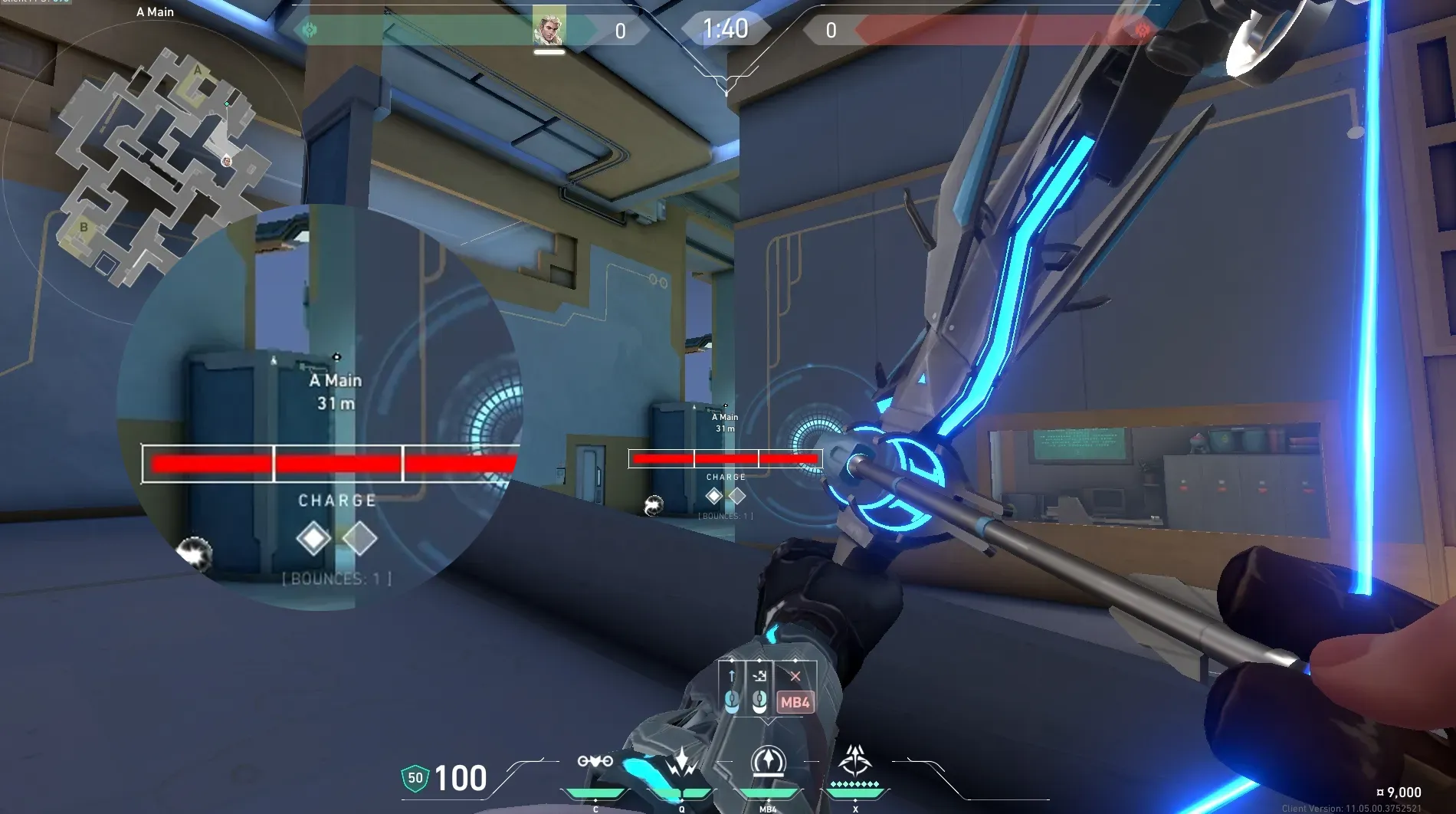 Sova Recon Bolt on Abyss Attack Site A — step 5 of 6: Aim — line up the shot