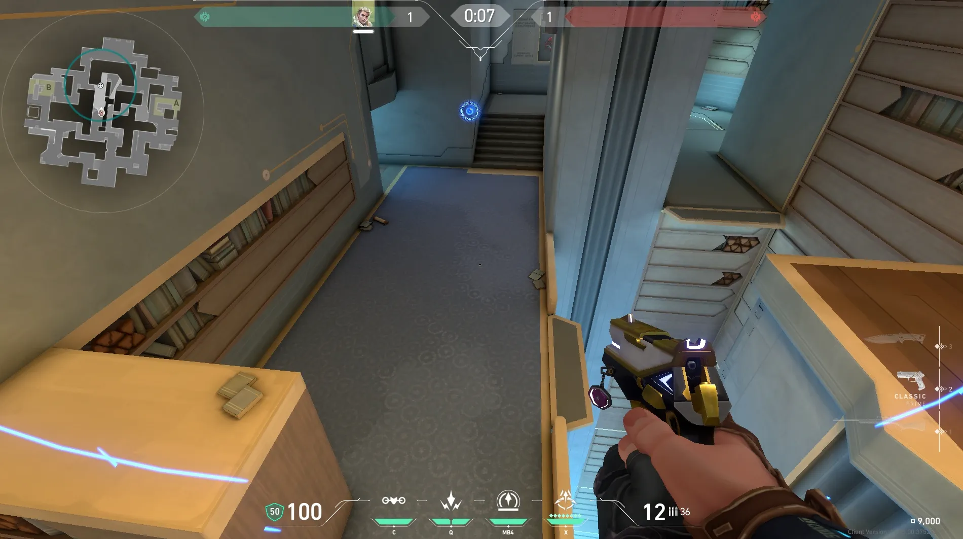Sova Recon Bolt on Abyss Attack Mid — step 4 of 5: Aim — line up the shot