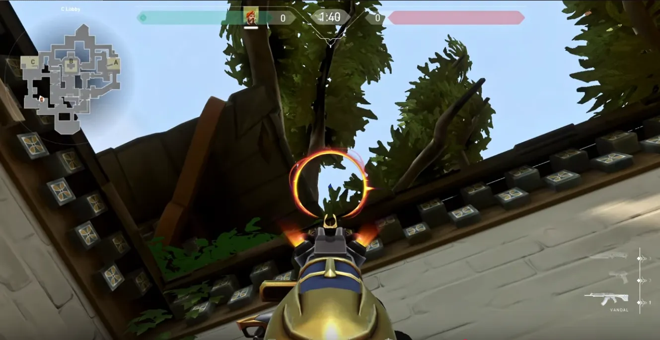 Brimstone Incendiary on Haven Attack Site C — step 2 of 3: Aim — line up the shot