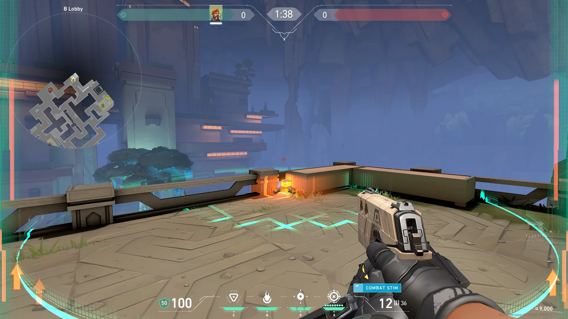 Brimstone Incendiary on Abyss Attack Site B — step 1 of 3: Position — where to stand