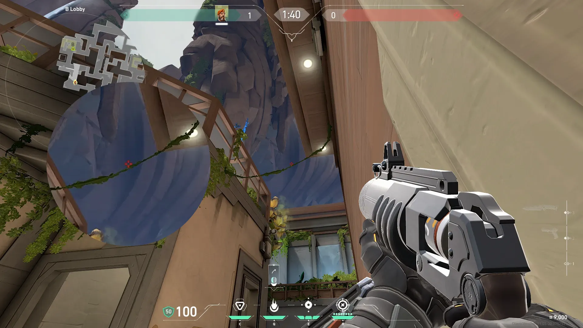 Brimstone Incendiary on Abyss Attack Site B — step 2 of 3: Aim — line up the shot