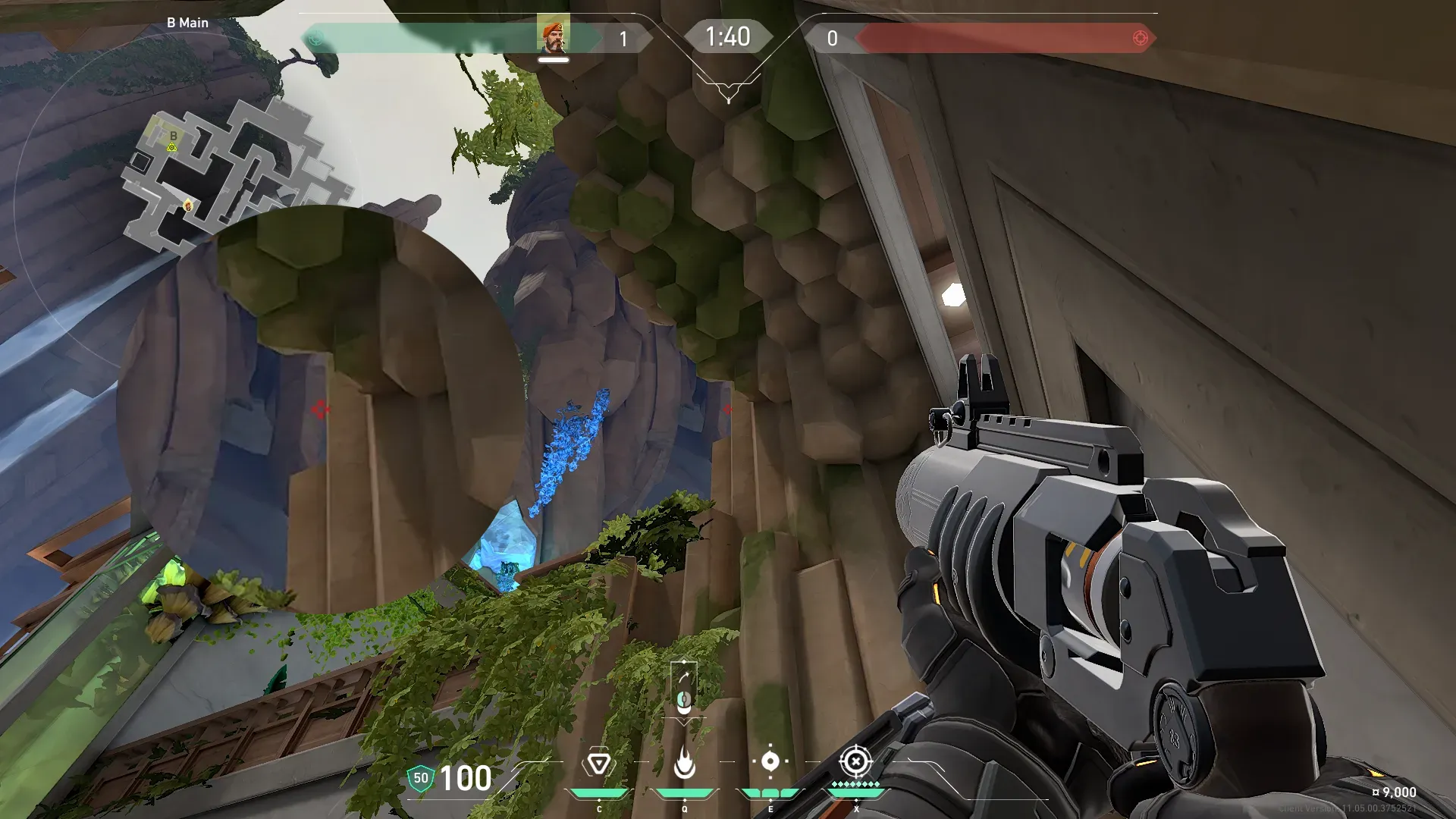 Brimstone Incendiary on Abyss Attack Site B — step 2 of 3: Aim — line up the shot
