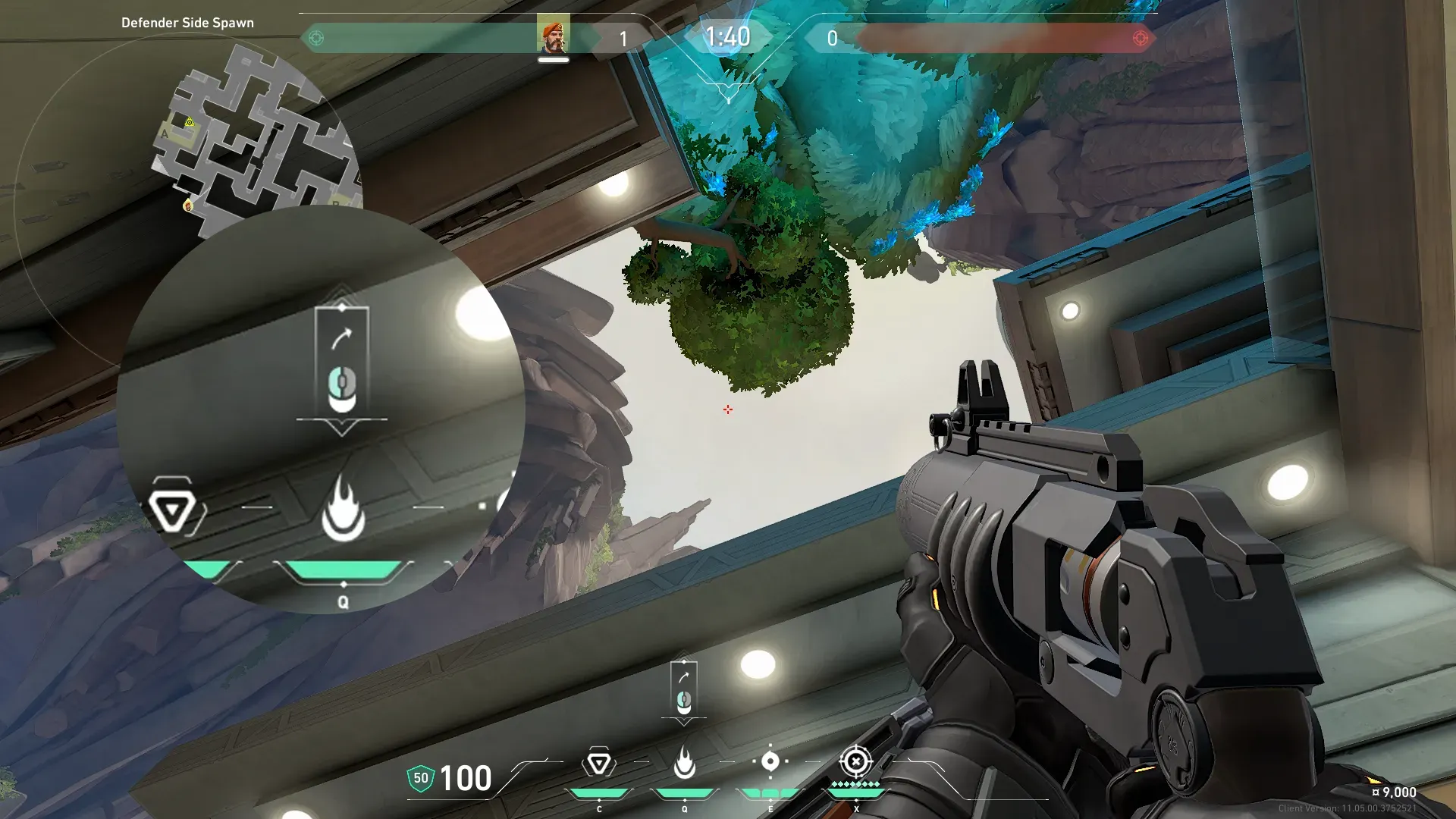 Brimstone Incendiary on Abyss Attack Site A — step 2 of 3: Aim — line up the shot