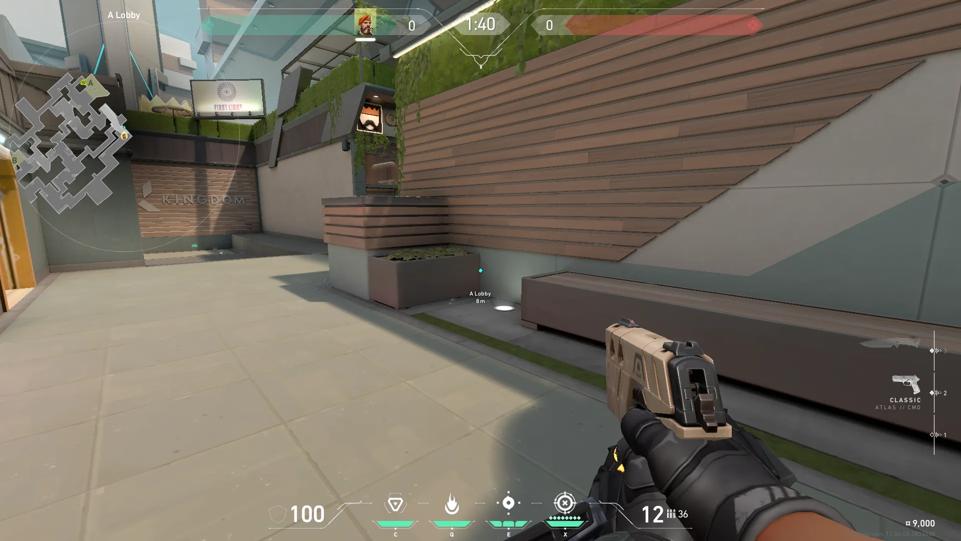 Brimstone Incendiary on Split Attack Site A — step 1 of 3: Position — where to stand