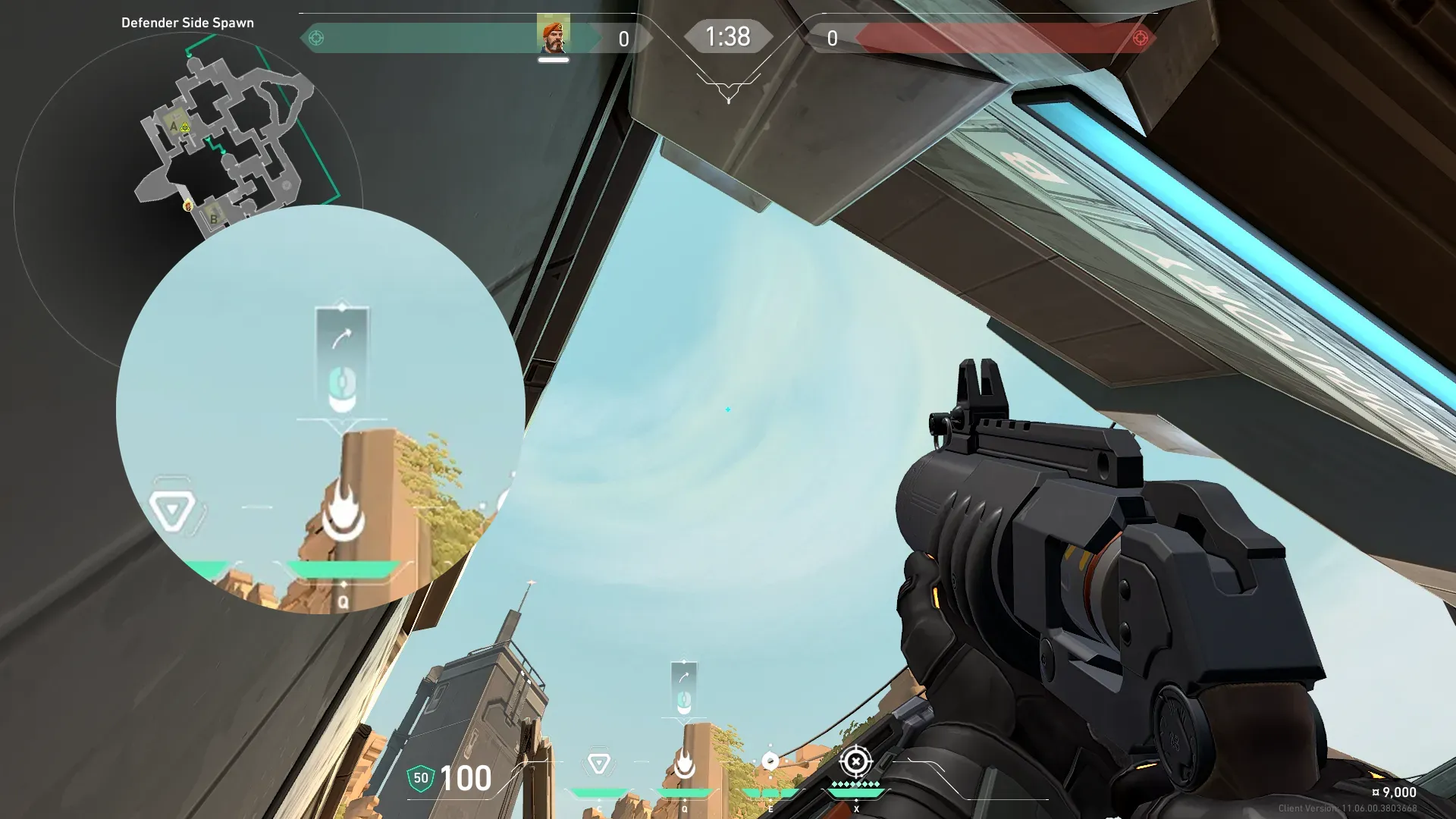 Brimstone Incendiary on Bind Attack Site A — step 2 of 3: Aim — line up the shot