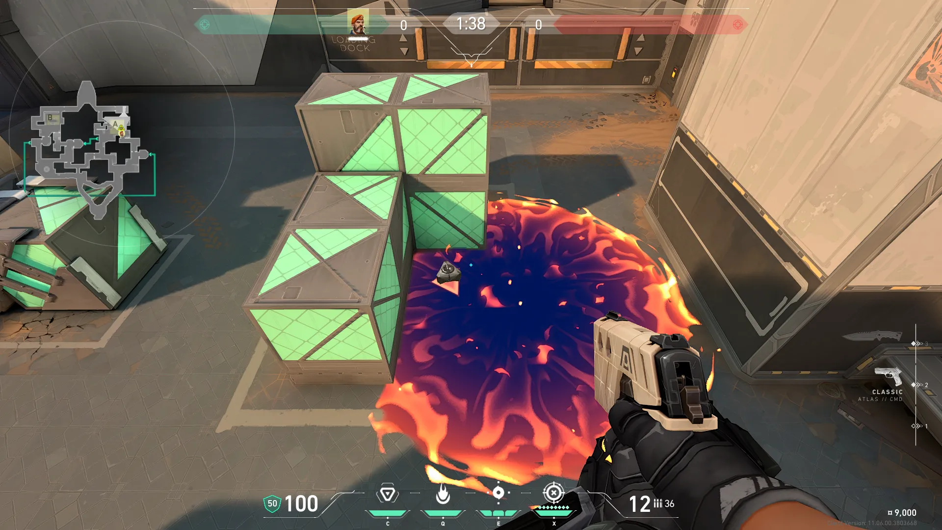 Brimstone Incendiary on Bind Attack Site A — step 3 of 3: Result