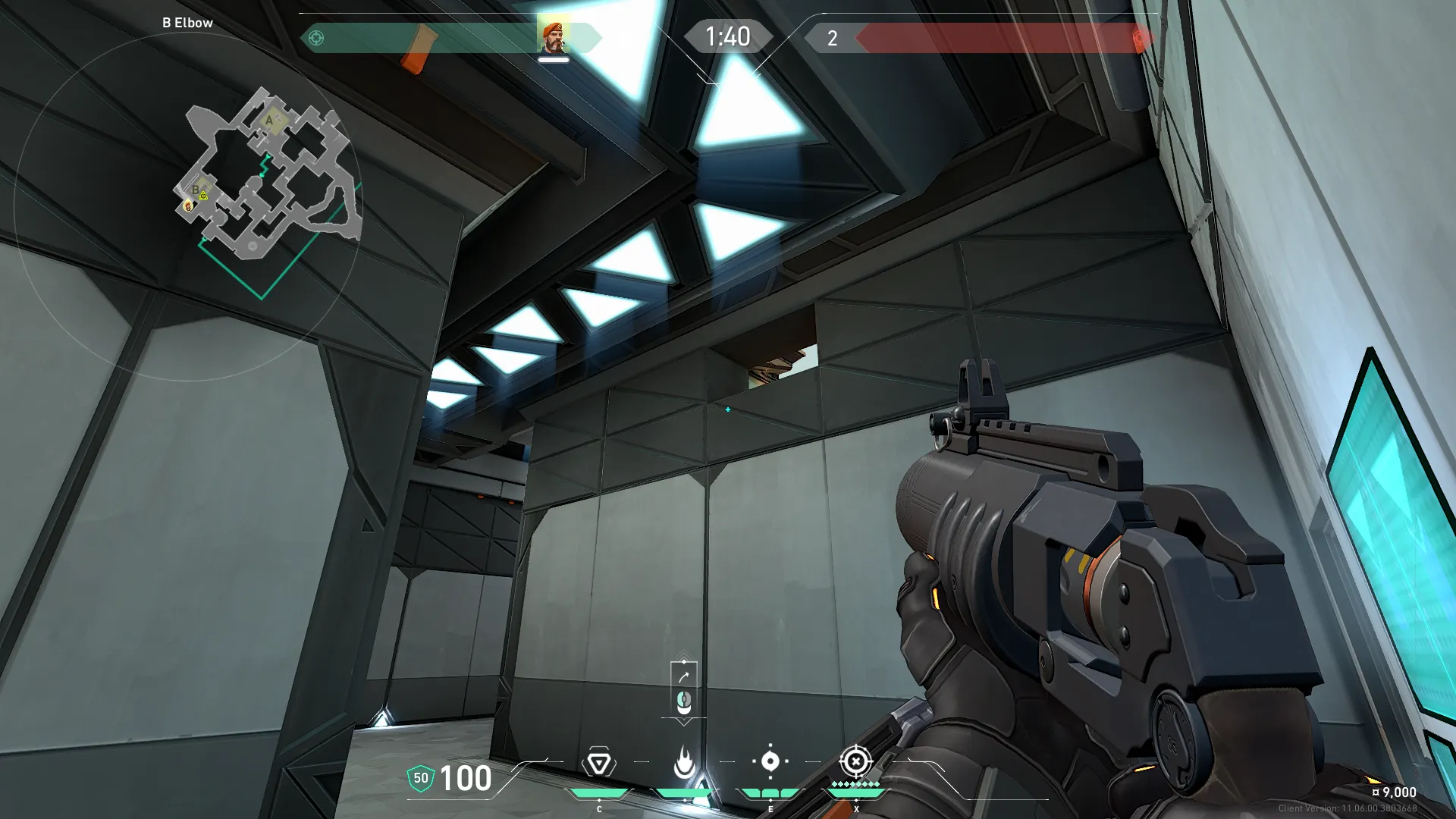 Brimstone Incendiary on Bind Defense Site B — step 2 of 3: Aim — line up the shot
