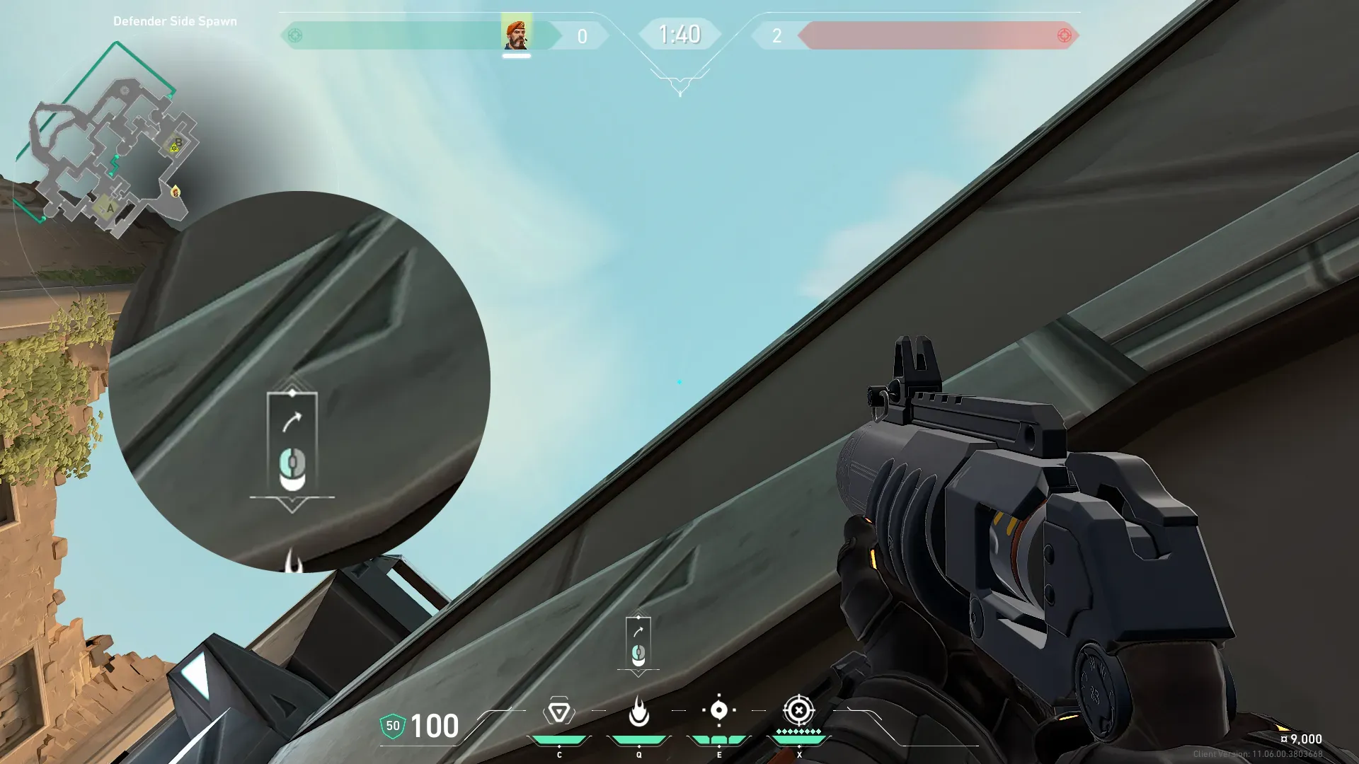 Brimstone Incendiary on Bind Attack Site B — step 2 of 3: Aim — line up the shot