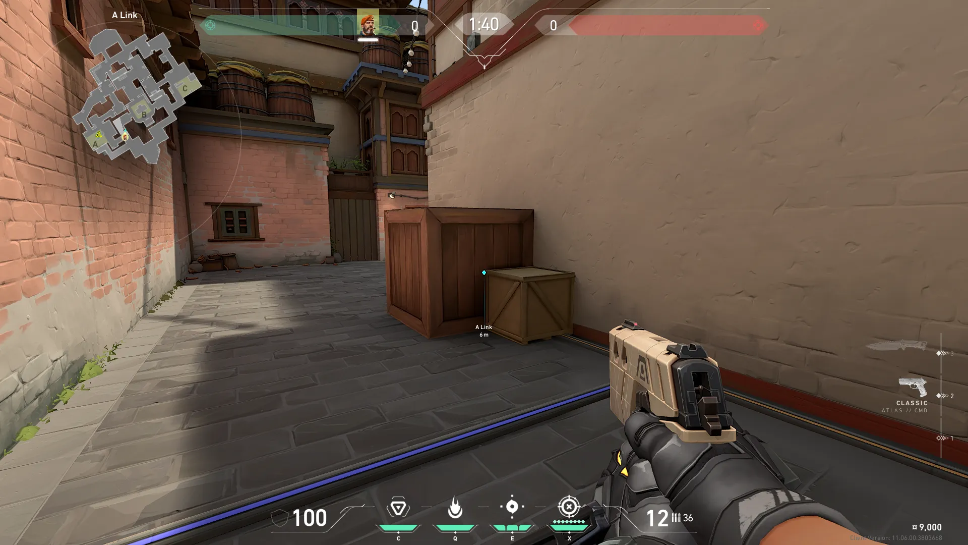 Brimstone Incendiary on Haven Attack Site A — step 1 of 3: Position — where to stand