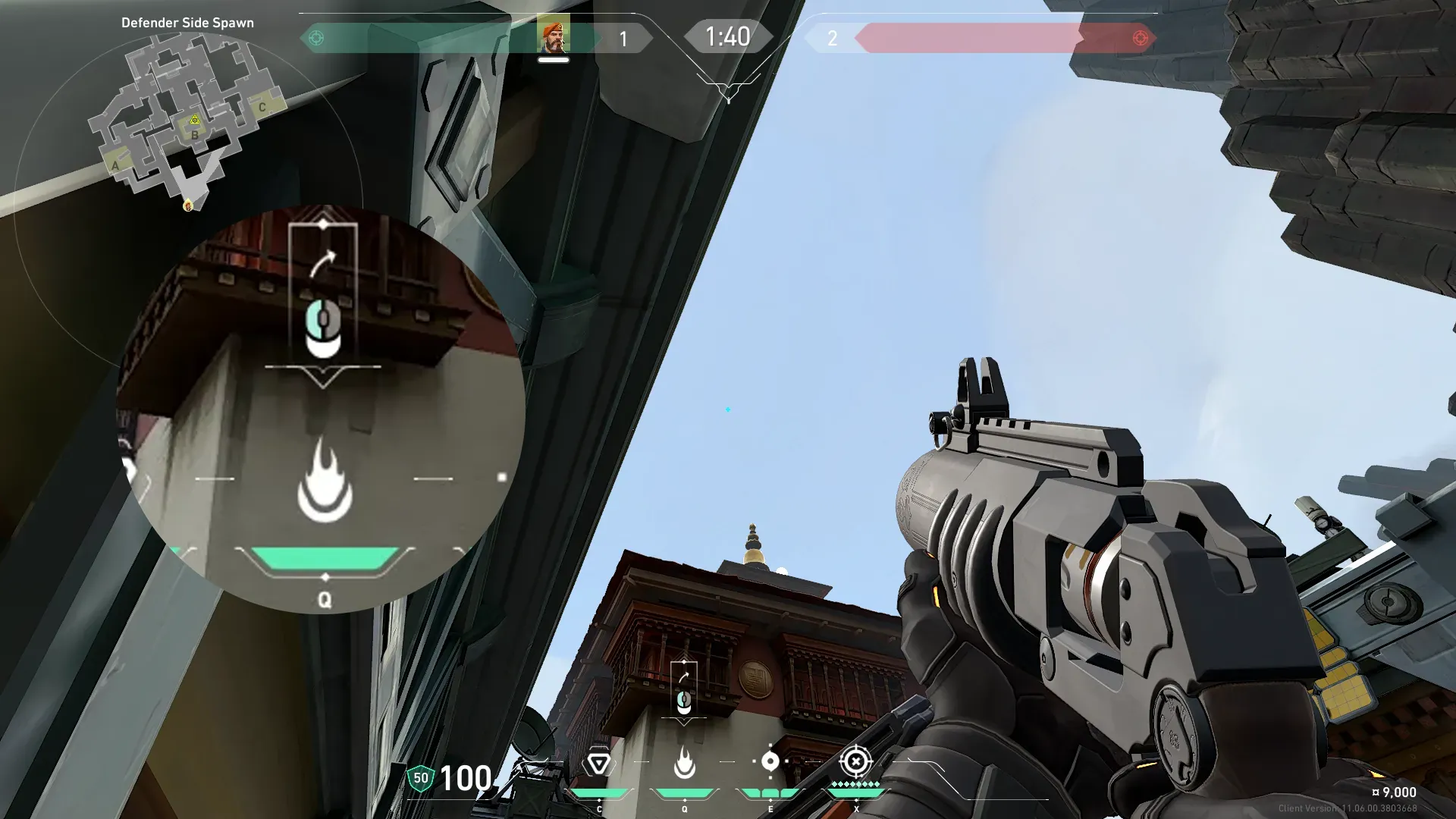 Brimstone Incendiary on Haven Attack Site B — step 2 of 3: Aim — line up the shot