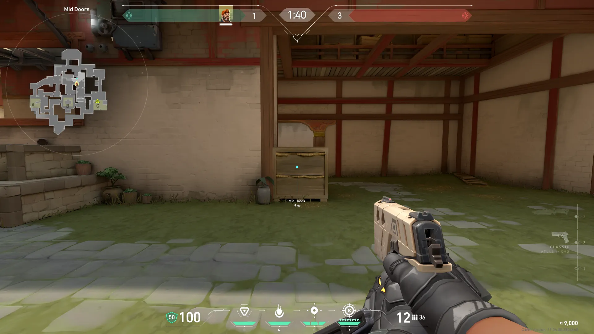 Brimstone Incendiary on Haven Attack Site C — step 1 of 3: Position — where to stand