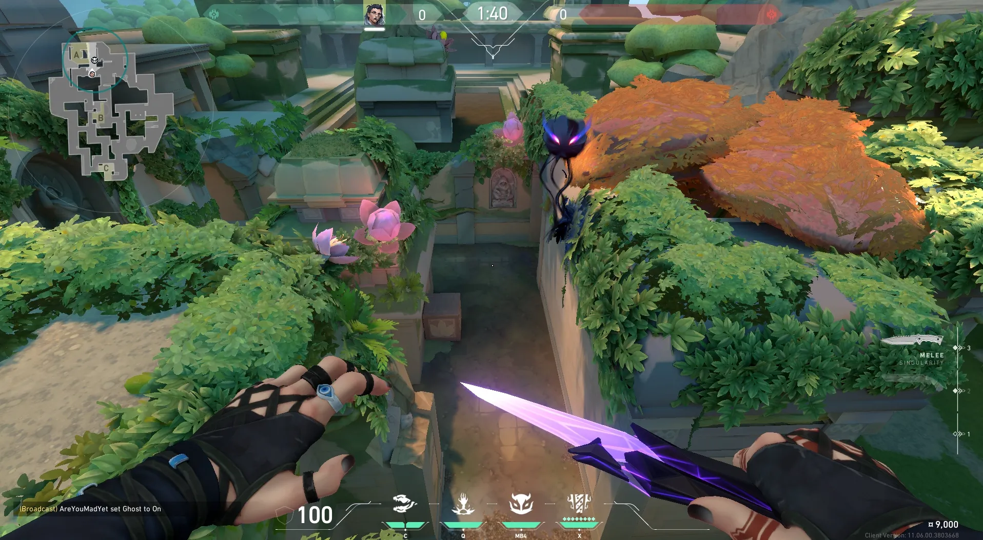 Fade Haunt on Lotus Attack Site A — step 4 of 5: Aim — line up the shot