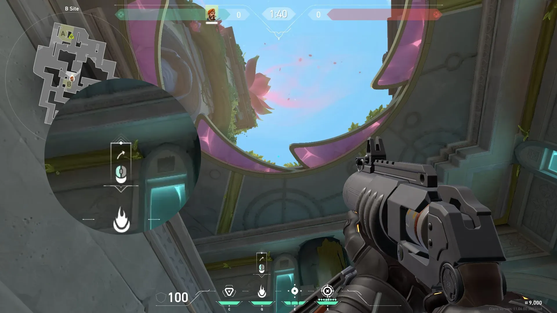 Brimstone Incendiary on Lotus Attack Site A — step 2 of 3: Aim — line up the shot