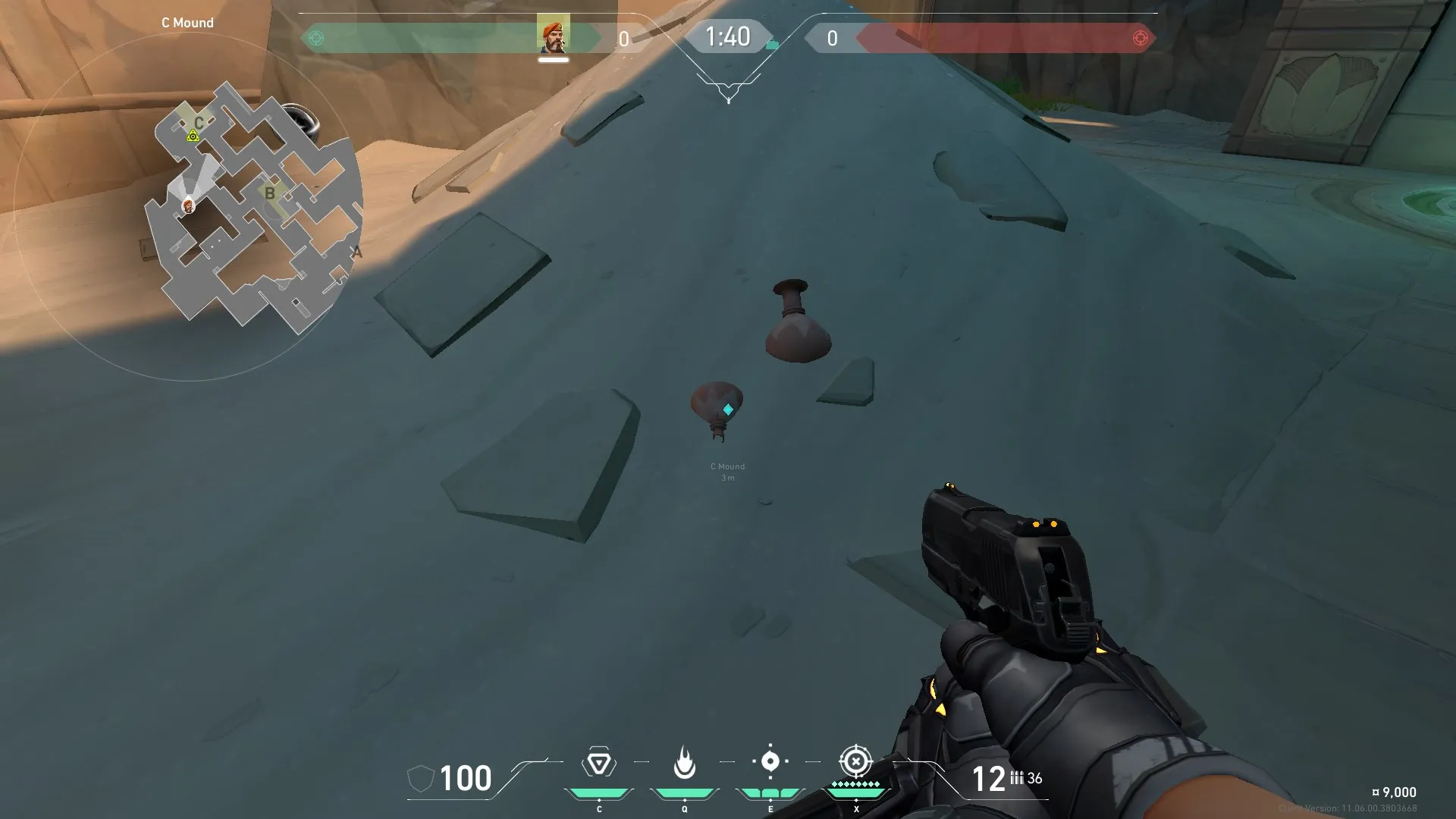 Brimstone Incendiary on Lotus Attack Site C — step 1 of 3: Position — where to stand