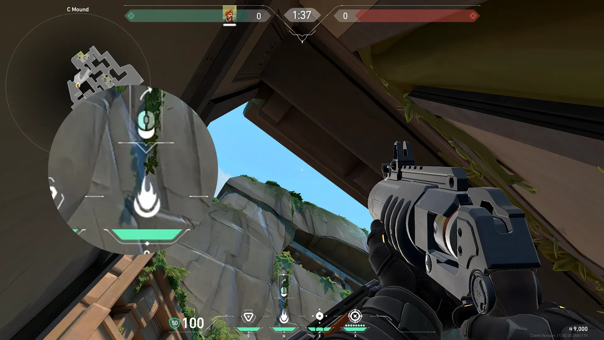 Brimstone Incendiary on Lotus Attack Site C — step 2 of 3: Aim — line up the shot