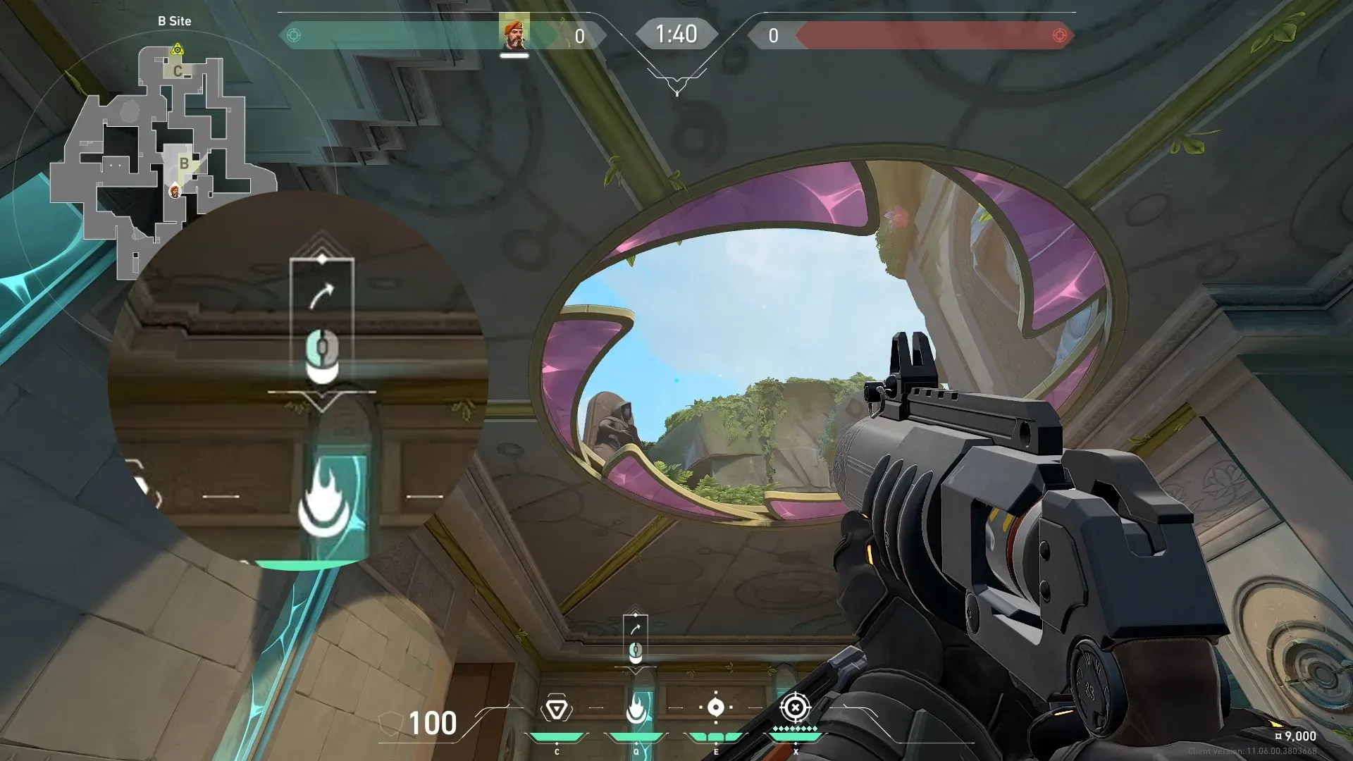 Brimstone Incendiary on Lotus Attack Site C — step 2 of 3: Aim — line up the shot
