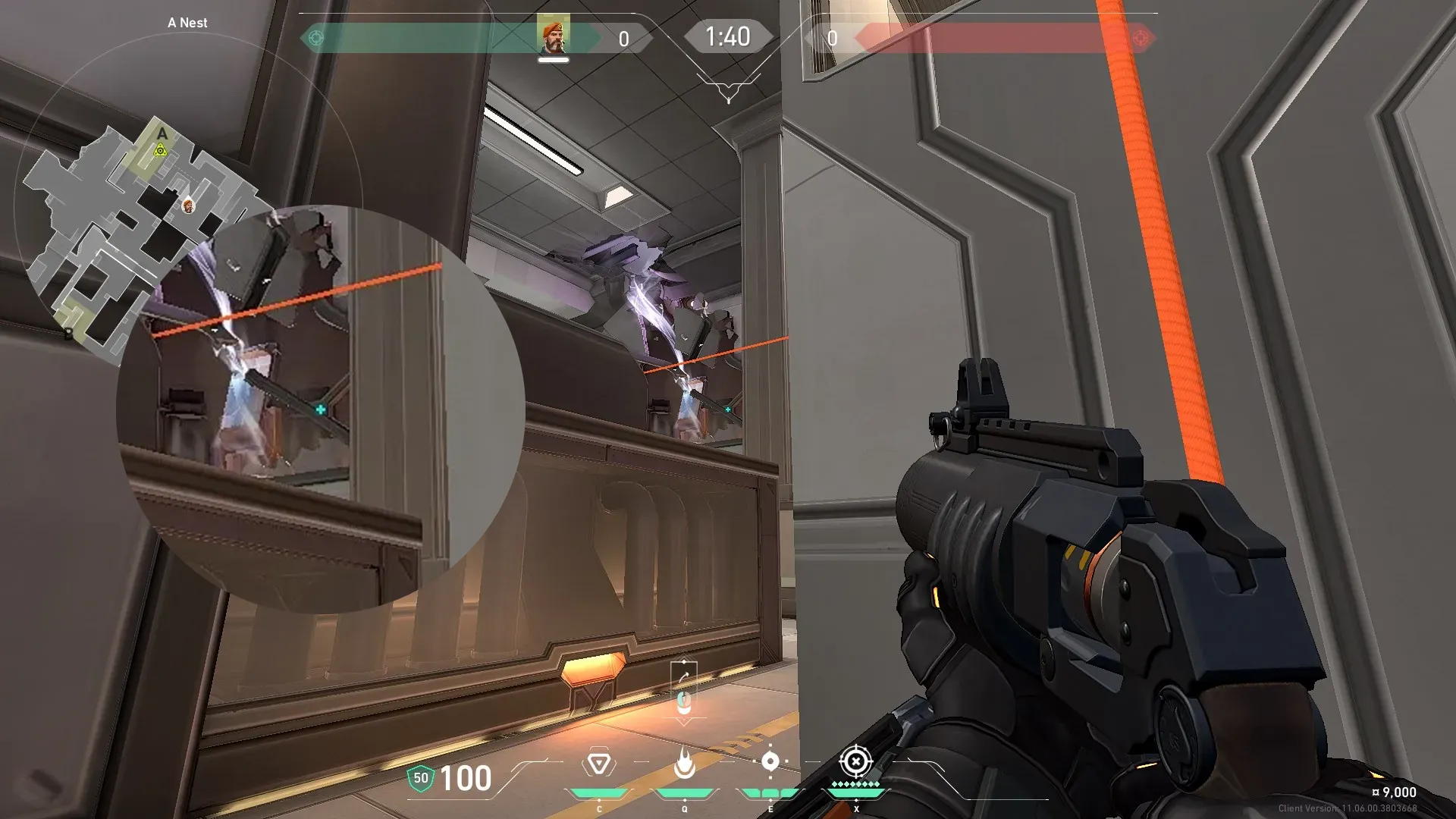 Brimstone Incendiary on Icebox Attack Site A — step 2 of 3: Aim — line up the shot