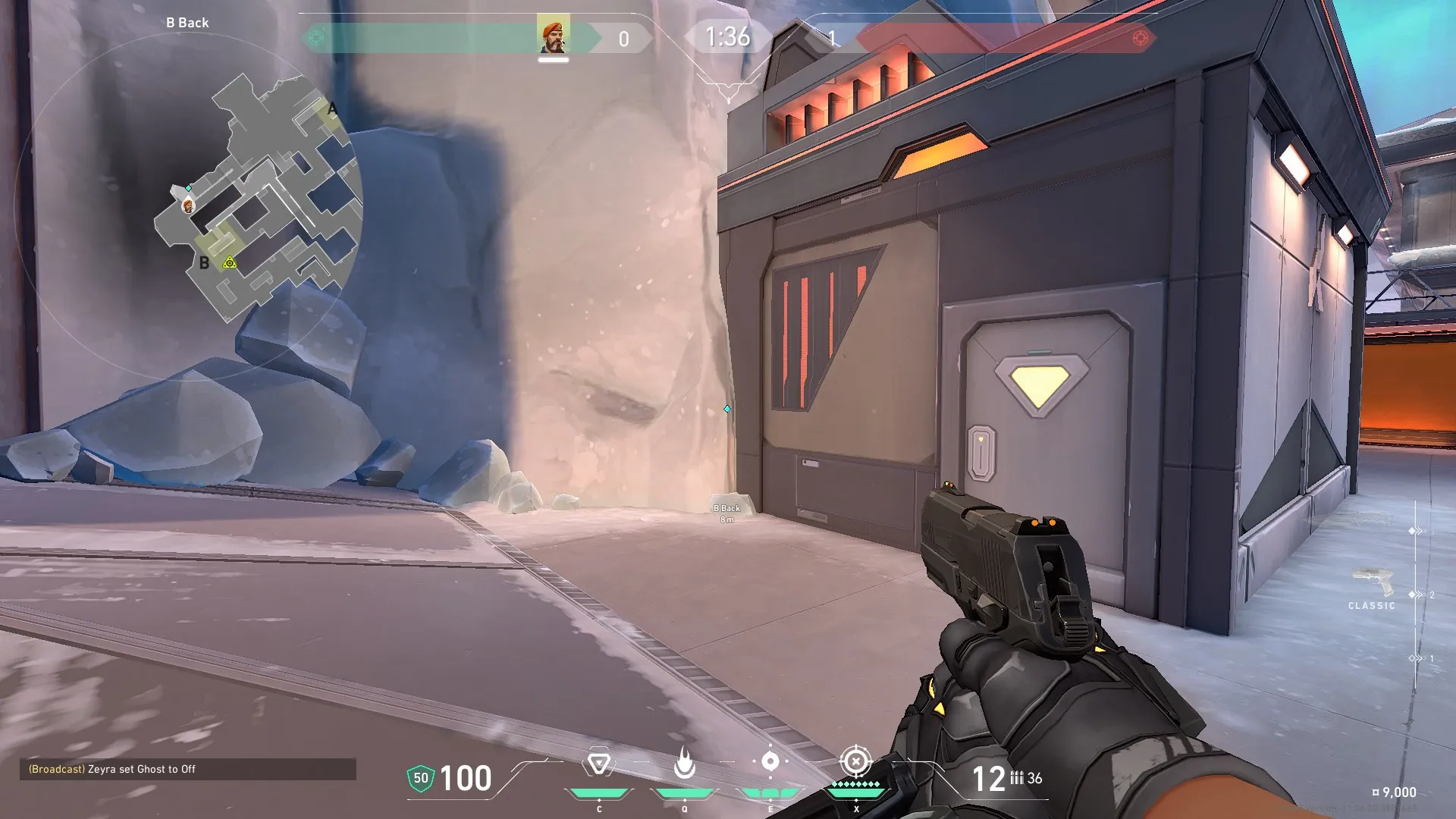 Brimstone Incendiary on Icebox Attack Site B — step 1 of 3: Position — where to stand