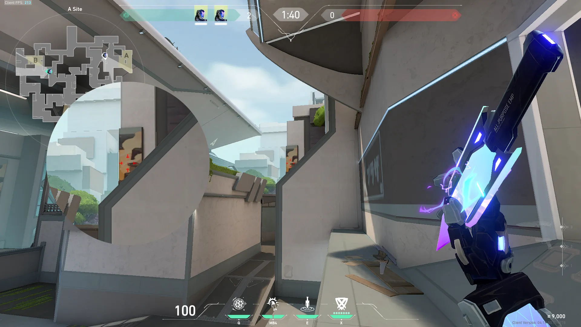 KAY/O Zero_Point on Split Defense Site A — step 2 of 3: Aim — line up the shot