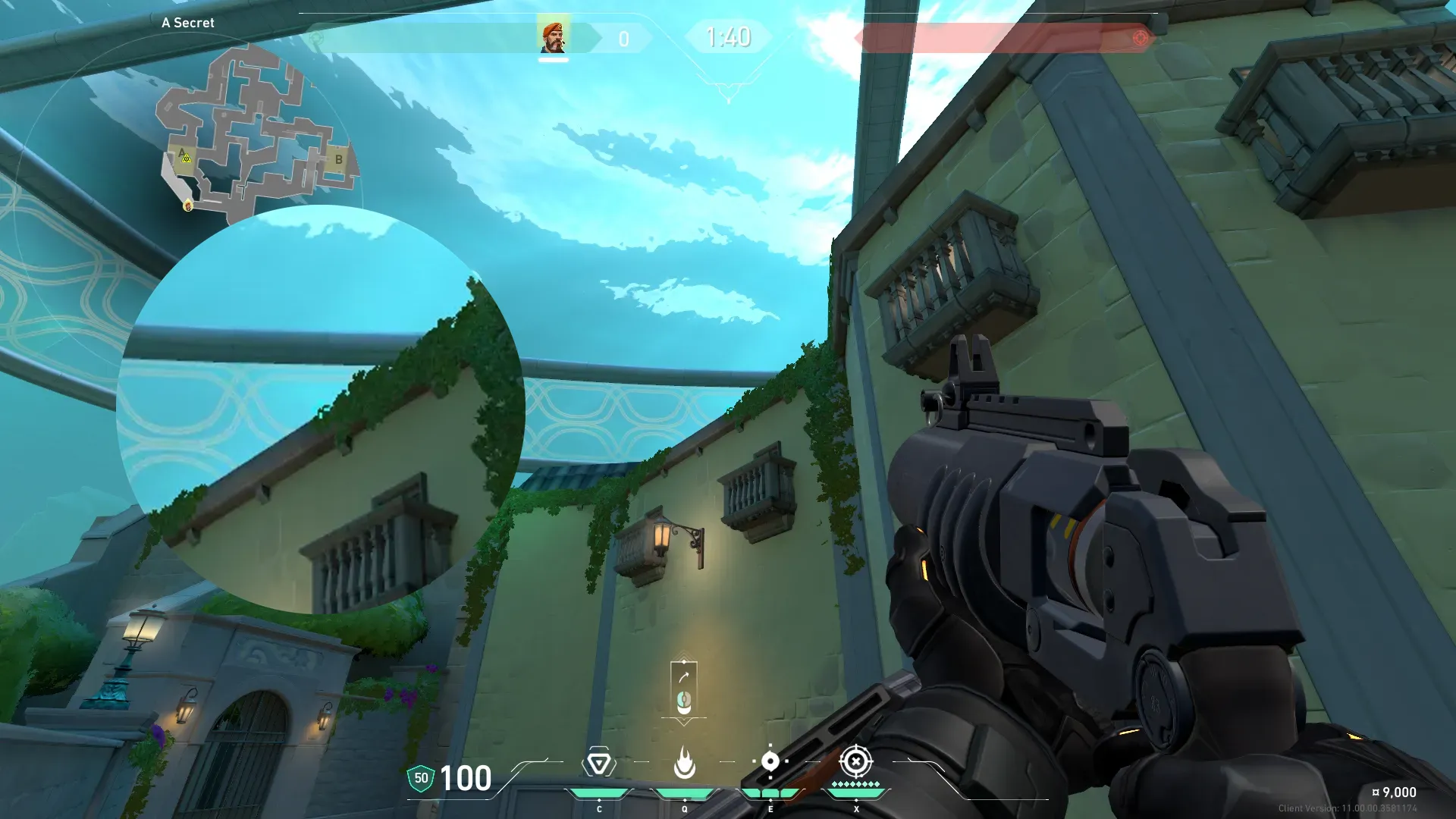 Brimstone Incendiary on Pearl Defense Site A — step 2 of 3: Aim — line up the shot