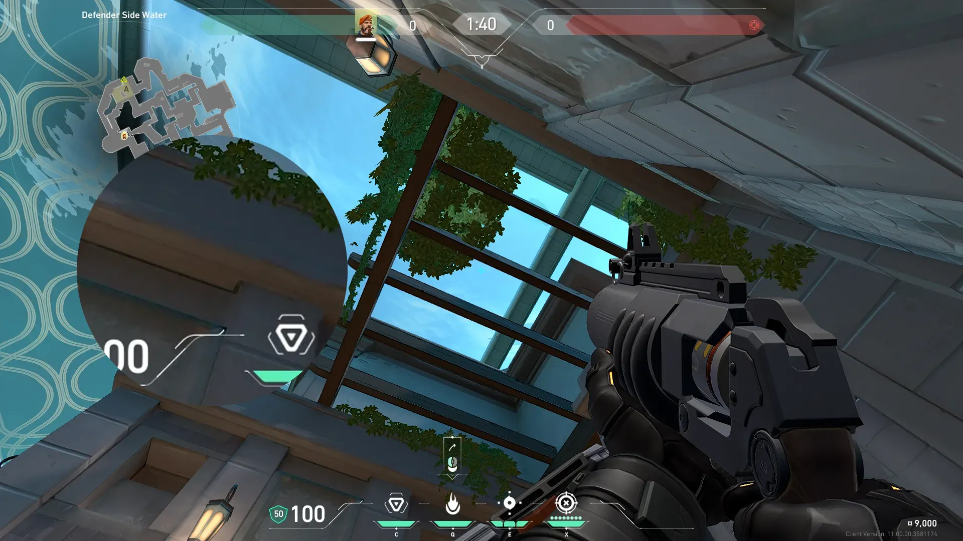 Brimstone Incendiary on Pearl Defense Site A — step 2 of 3: Aim — line up the shot