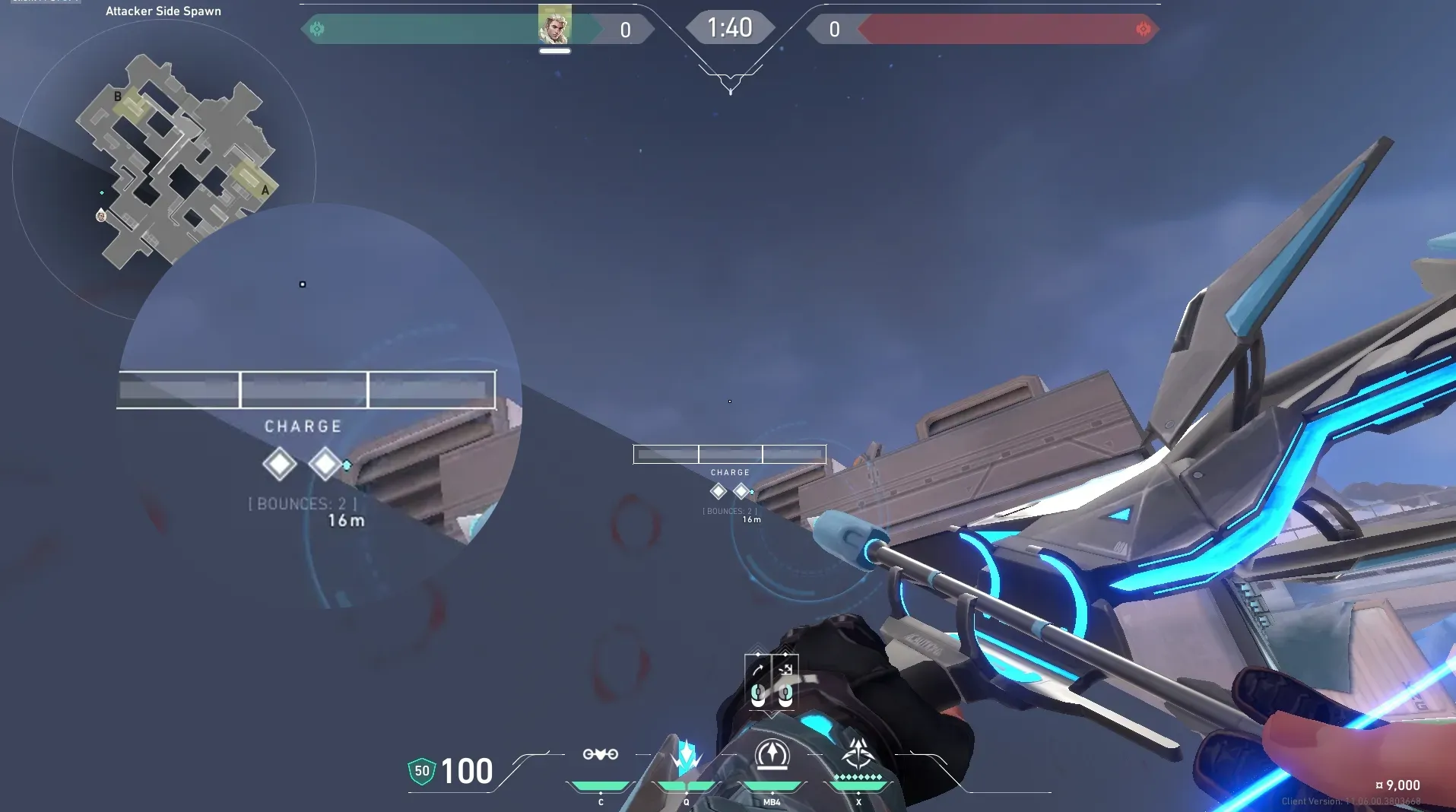 Sova Shock Bolt on Icebox Attack Site B — step 4 of 6: Aim — line up the shot