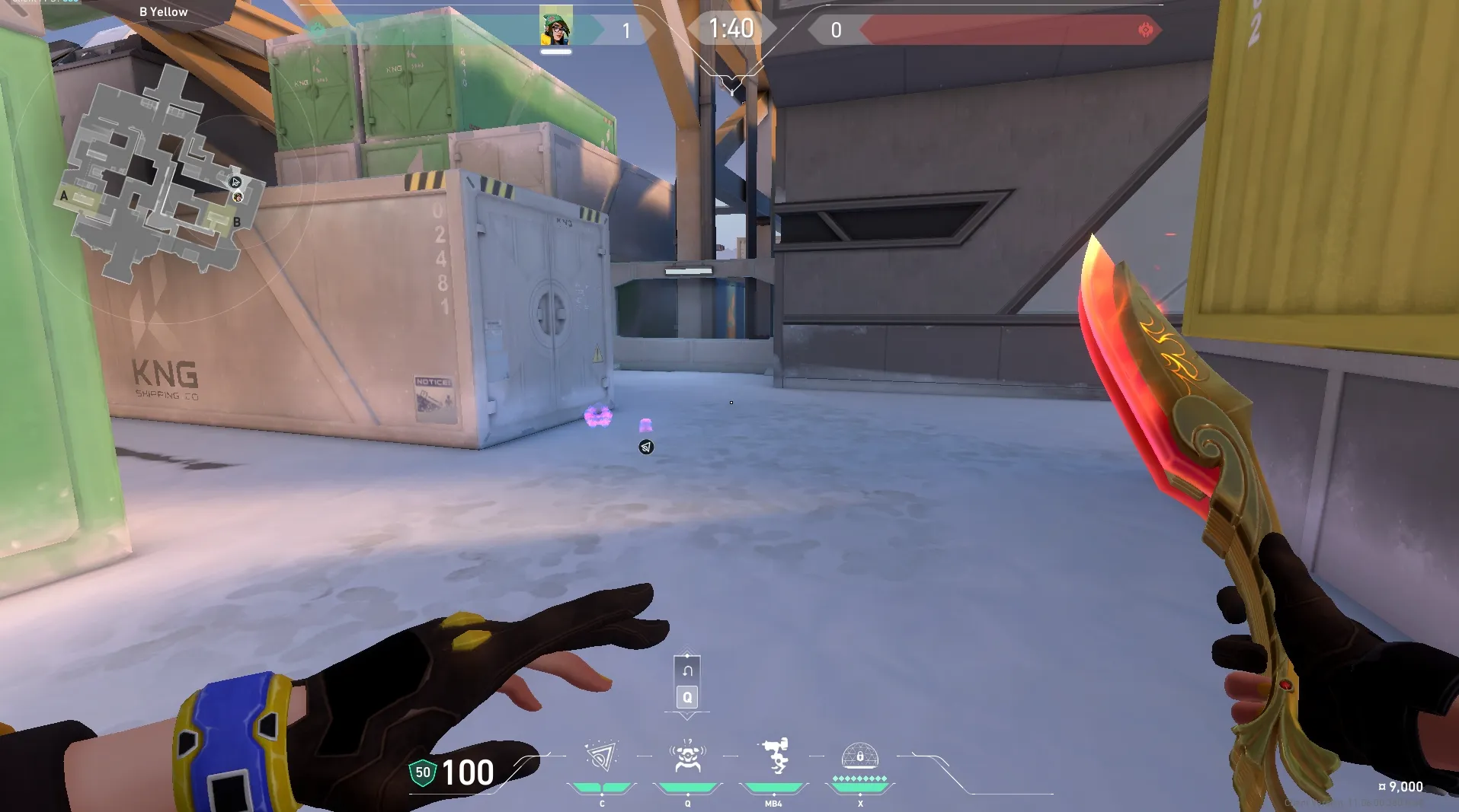 Sova Shock Bolt on Icebox Attack Site B — step 5 of 6: Aim — line up the shot
