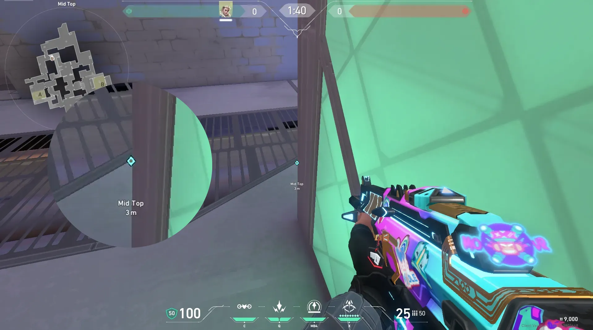 Sova Recon Bolt on Ascent Attack Mid — step 2 of 5: Aim — line up the shot