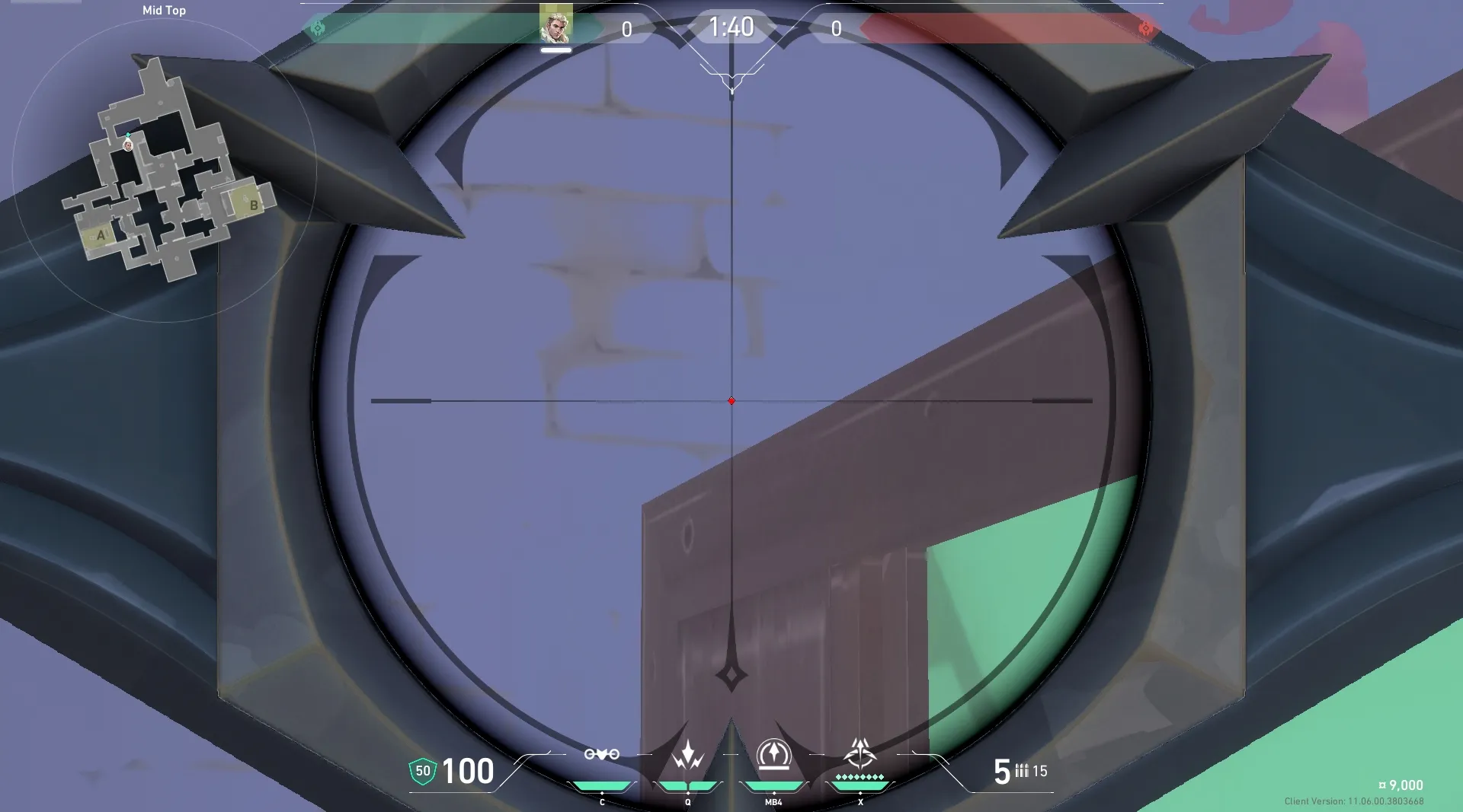 Sova Recon Bolt on Ascent Attack Mid — step 3 of 5: Aim — line up the shot