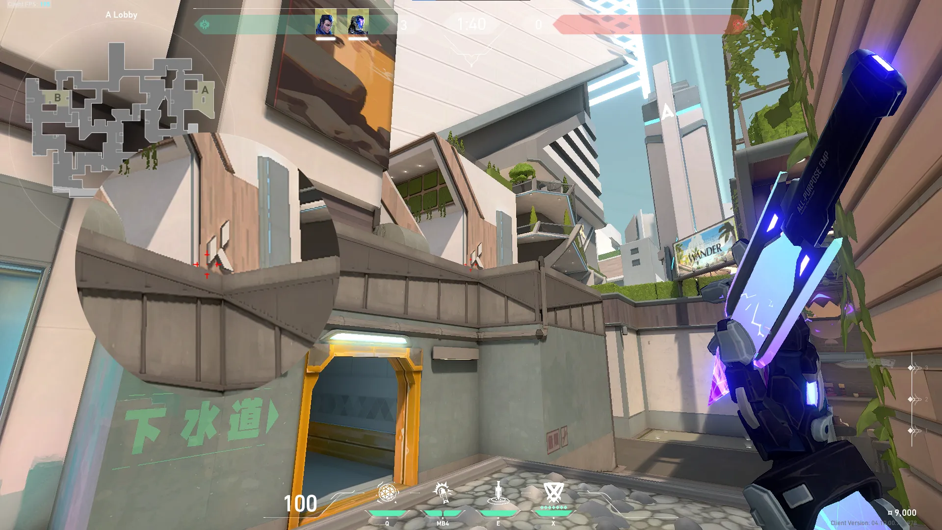 KAY/O Zero_Point on Split Attack Site A — step 2 of 3: Aim — line up the shot
