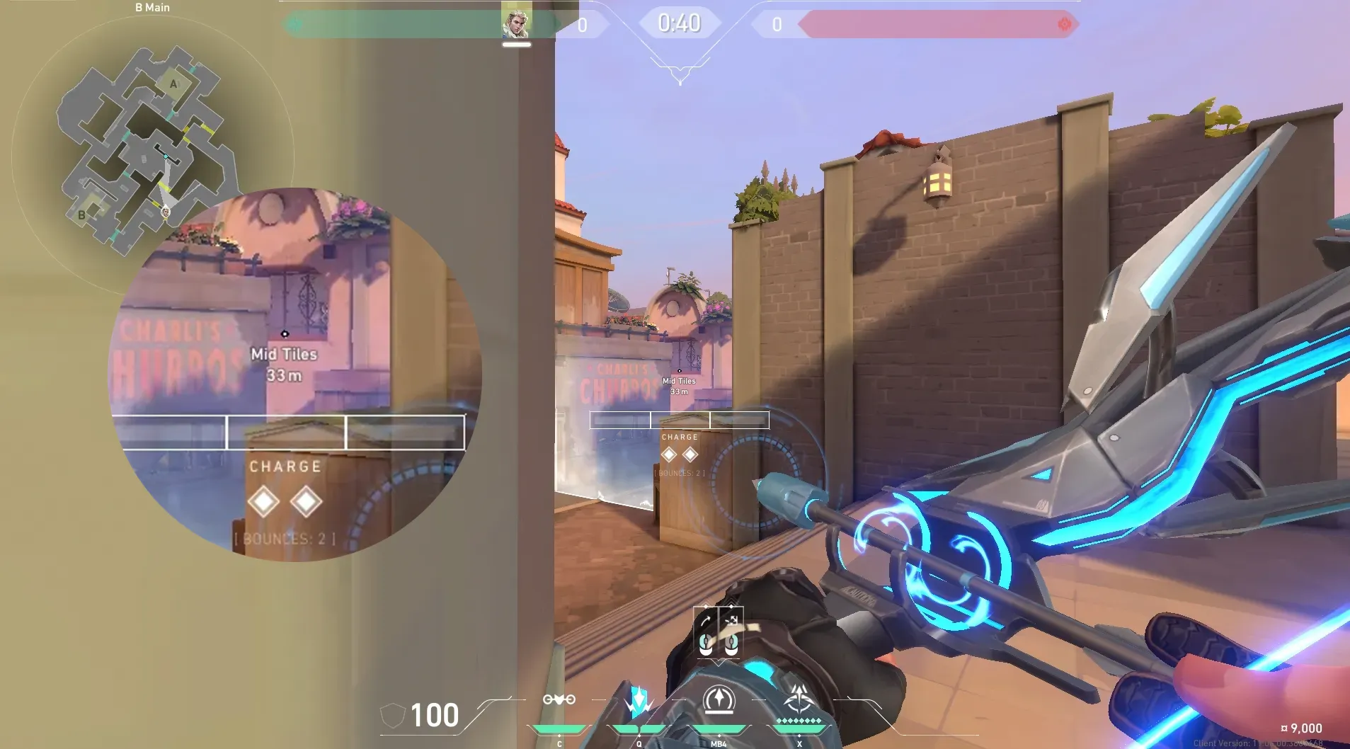 Sova Shock Bolt on Sunset Attack Site B — step 2 of 5: Aim — line up the shot