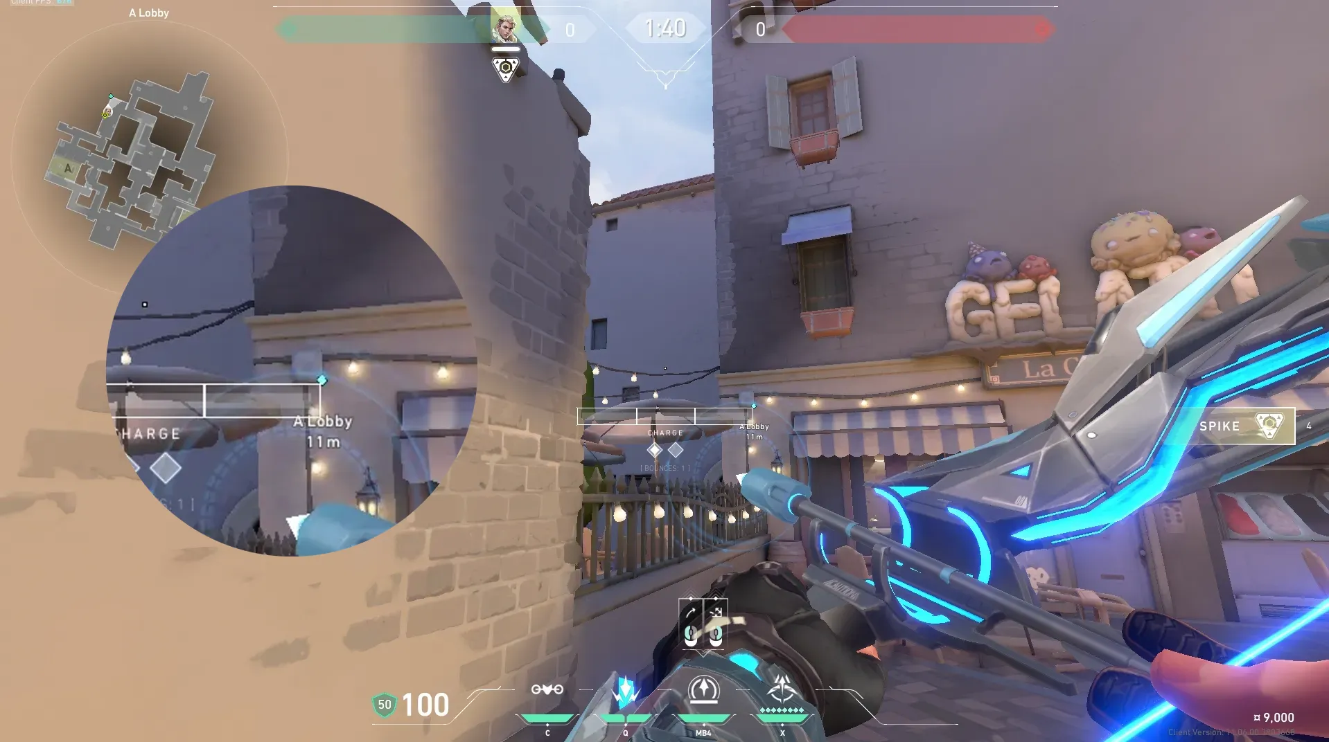 Sova Recon Bolt on Ascent Attack Site A — step 5 of 6: Aim — line up the shot