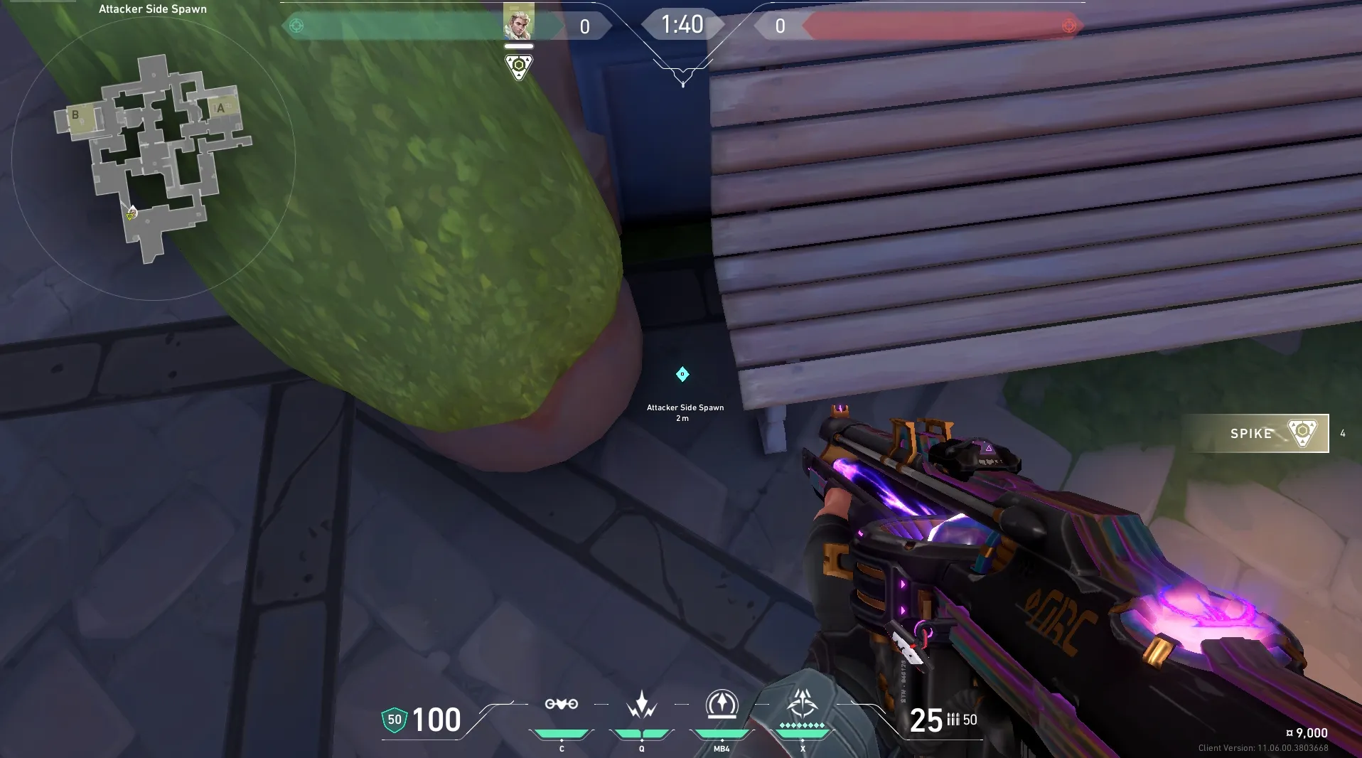 Sova Recon Bolt on Ascent Attack Site A — step 2 of 5: Aim — line up the shot