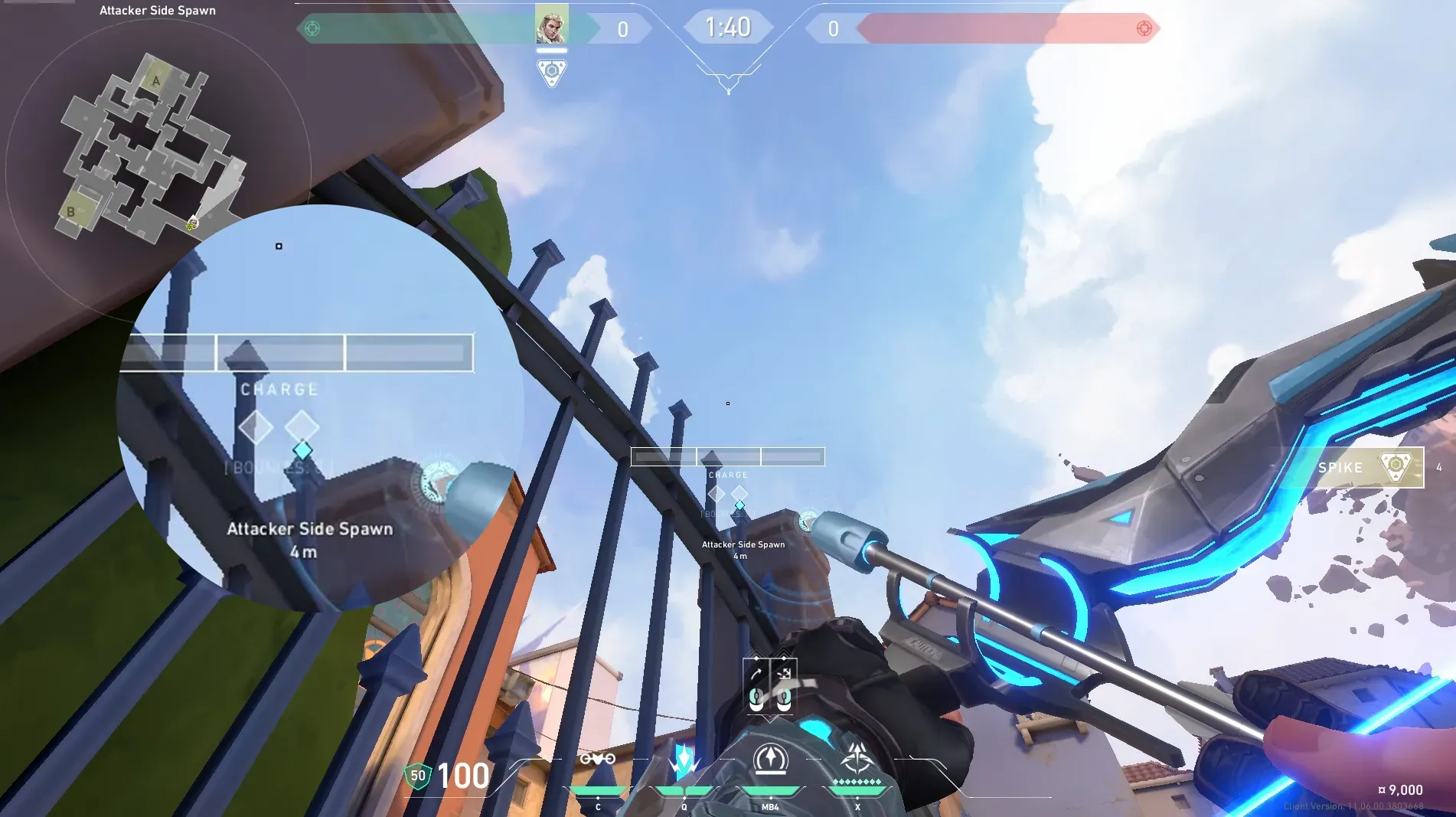 Sova Recon Bolt on Ascent Attack Site A — step 4 of 5: Aim — line up the shot