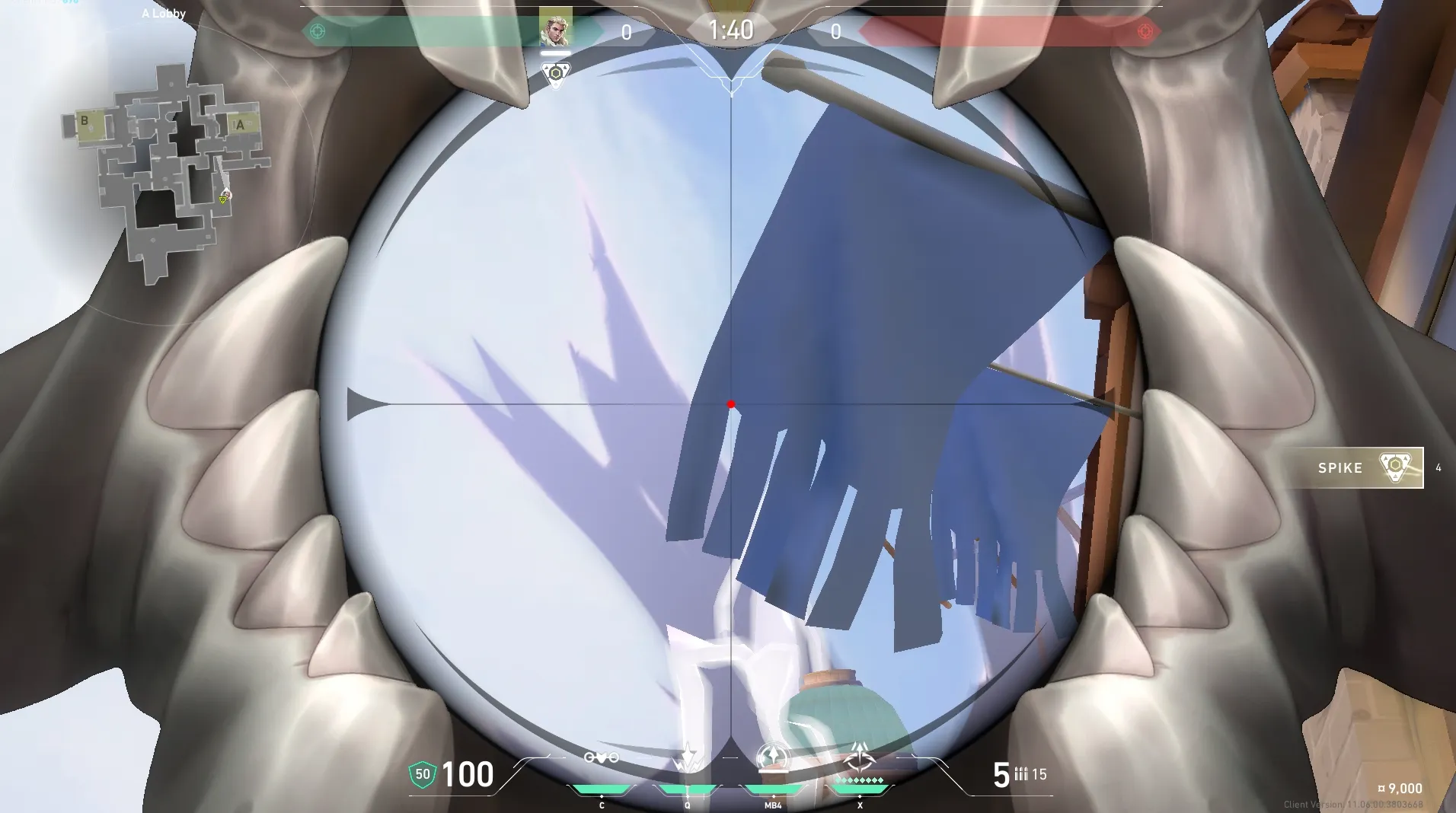 Sova Recon Bolt on Ascent Attack Site A — step 3 of 4: Aim — line up the shot