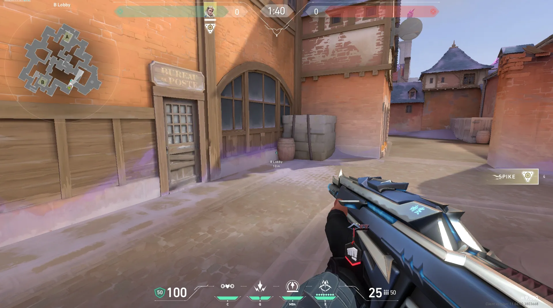 B Lobby to Mid Stairs (attack) — Sova lineup on Corrode