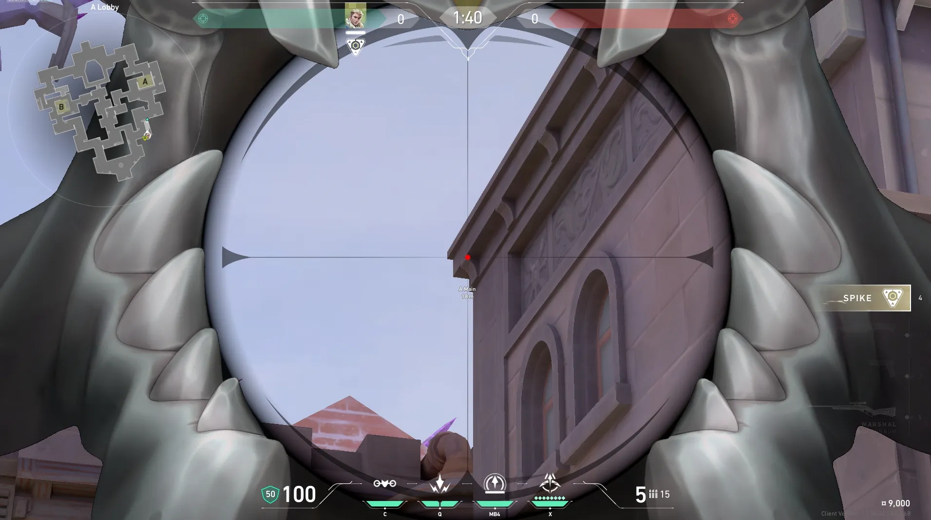 Sova Recon Bolt on Corrode Attack Site A — step 3 of 5: Aim — line up the shot