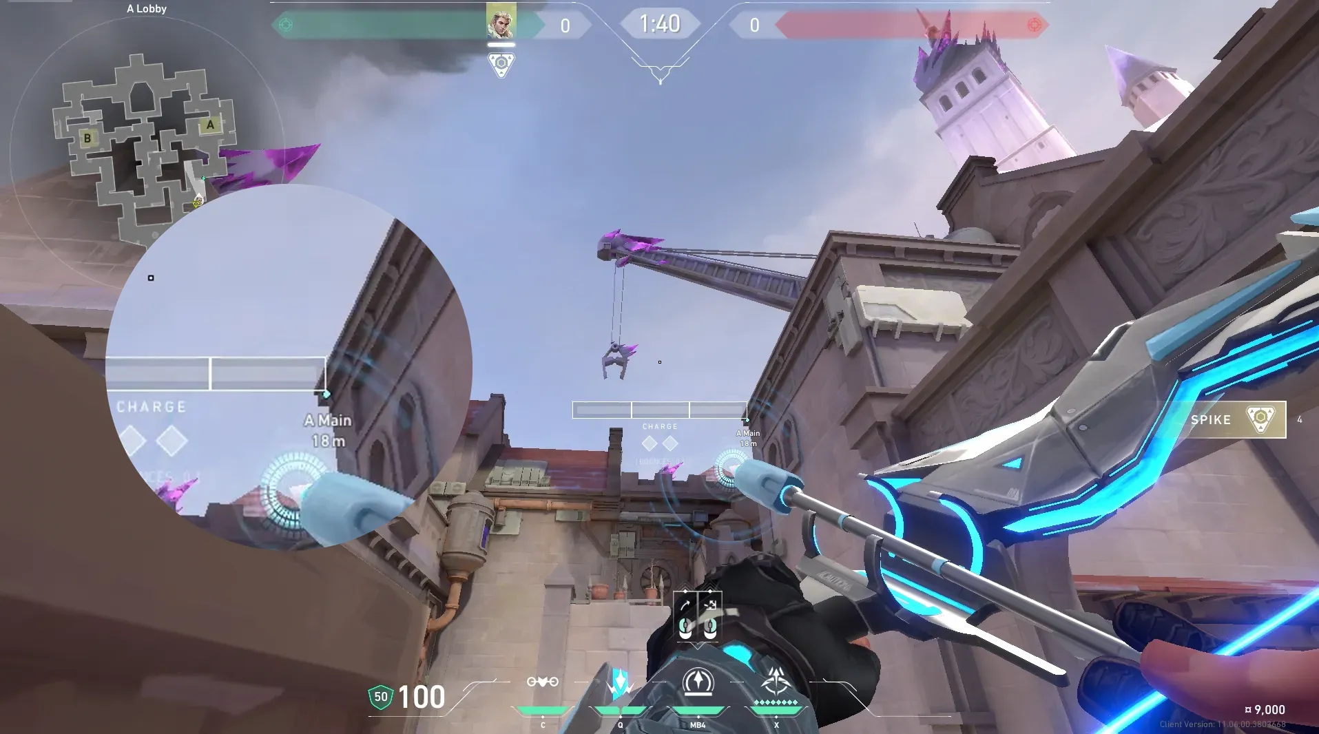 Sova Recon Bolt on Corrode Attack Site A — step 4 of 5: Aim — line up the shot