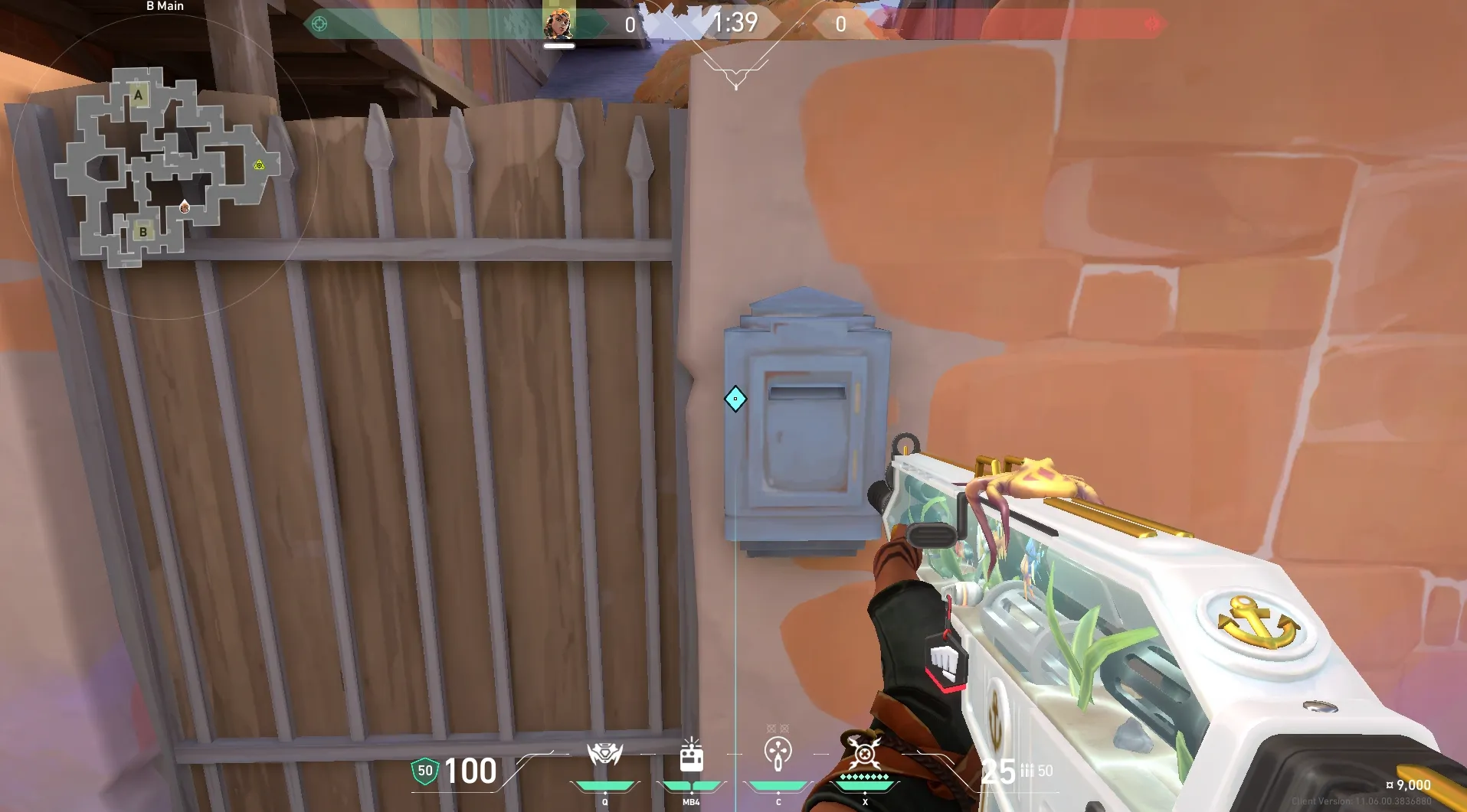 Raze Paint Shells on Corrode Attack Site B — step 2 of 7: Aim — line up the shot